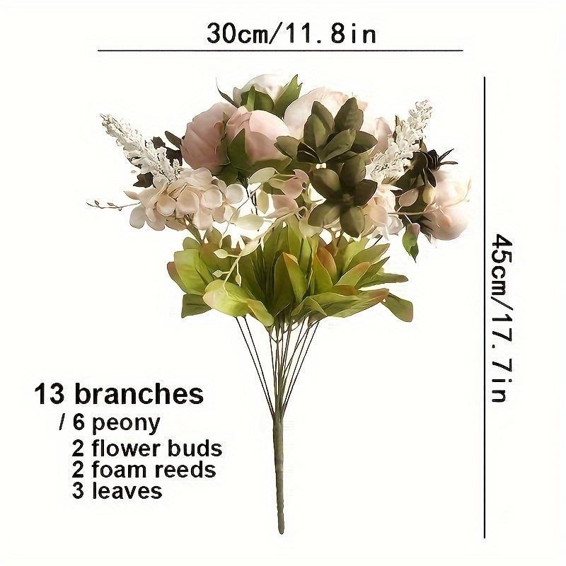 Artificial Peony Flower Bouquet, 1 Count Romantic Faux Flower Bouquet, Decorative Flowers for Home Party Wedding, Spring/Summer Decoration Home Decor Supplies, Peonies Bouquet for Flower Arrangement, Mother‘s Day Gift