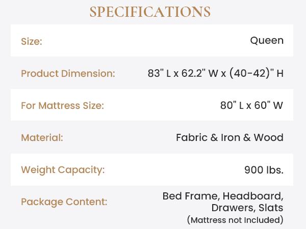 SHA CERLIN Platform Storage Bed Frame with 4 Drawers【Frame Only No Mattress】Adjustable Upholstered Headboard with Button Tufted Design,Wooden Slat Support,No Box Spring Needed,Full/Queen/King #ChristmasGifts#TikTokShopBlackFriday