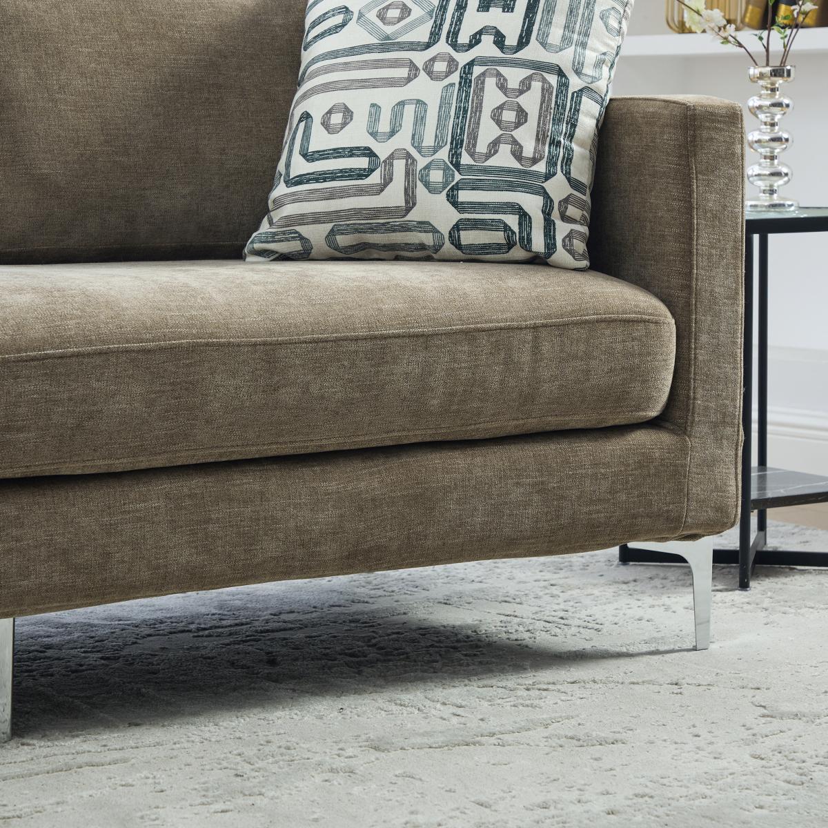 77.5''W Upholstered Chenille Slipcovered Chaise Lounge, Modern Oversized Settee Couch with 4 Pillows, Sleeper Sofa Daybed Bench with Armrest & Open Backrest for Living Room Guest Bedroom Window.Taupe