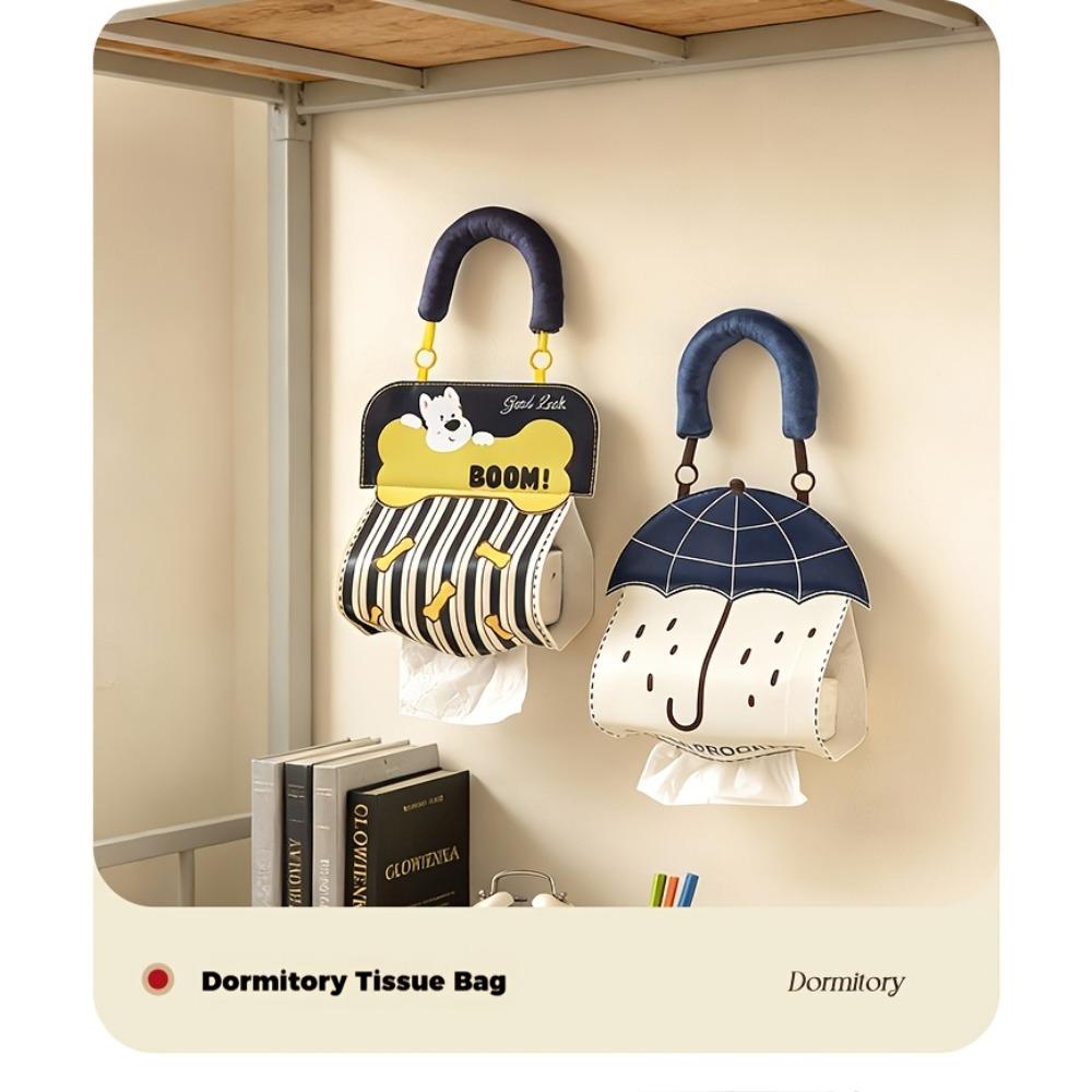 Creative Wall-Mounted Tissue Box, Soft Tissue Storage Bag for Both Bedroom and Kitchen, Fun Hanging Tissue Box.