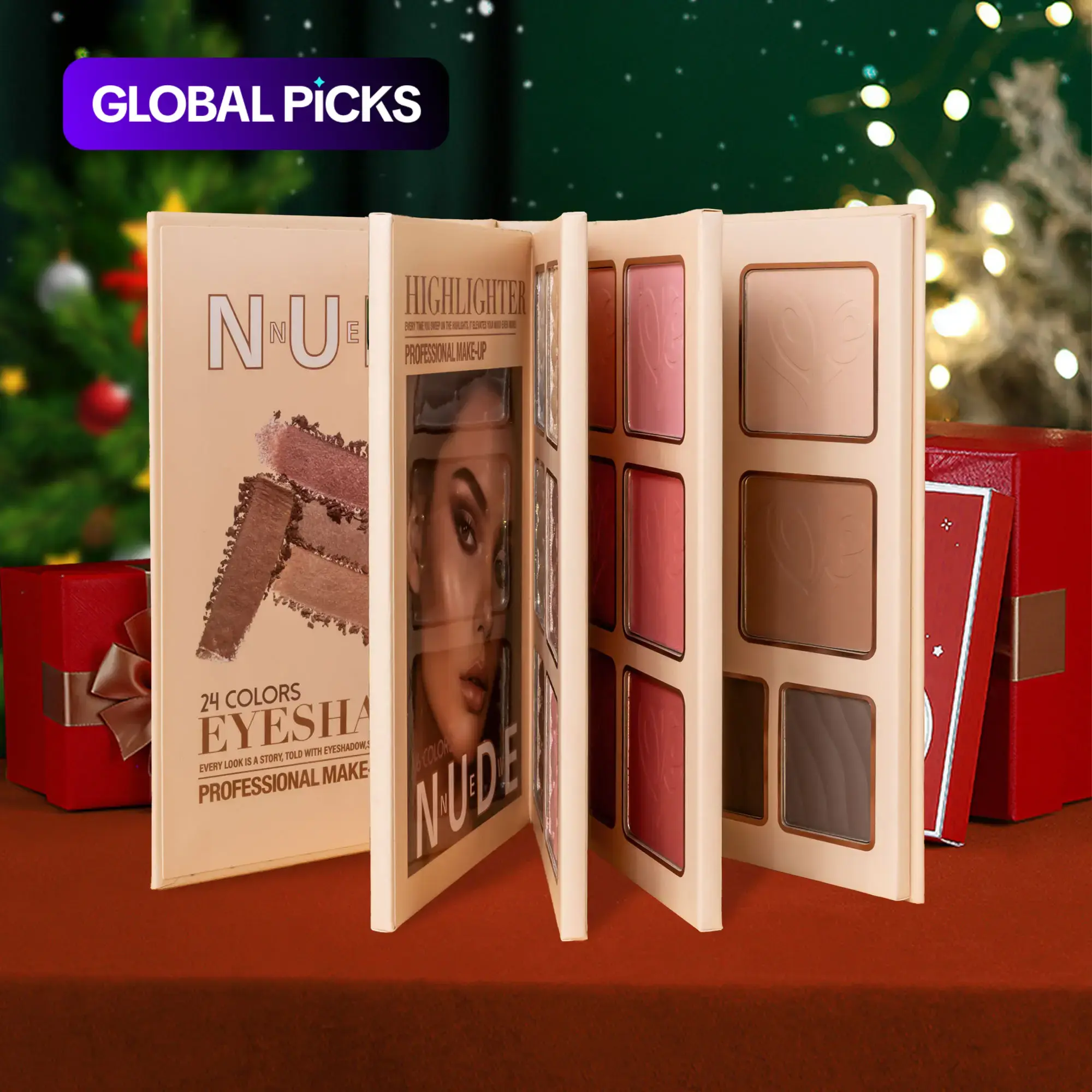 43-Color Multi-Functional Face Makeup Palette, Beauty Cosmetics, 4-Layer Eyeshadow Book, Matte & Glitter, Blush Contour & Highlight in One, Everyday Versatile Makeup Set for Women #GLOBAL PICKS