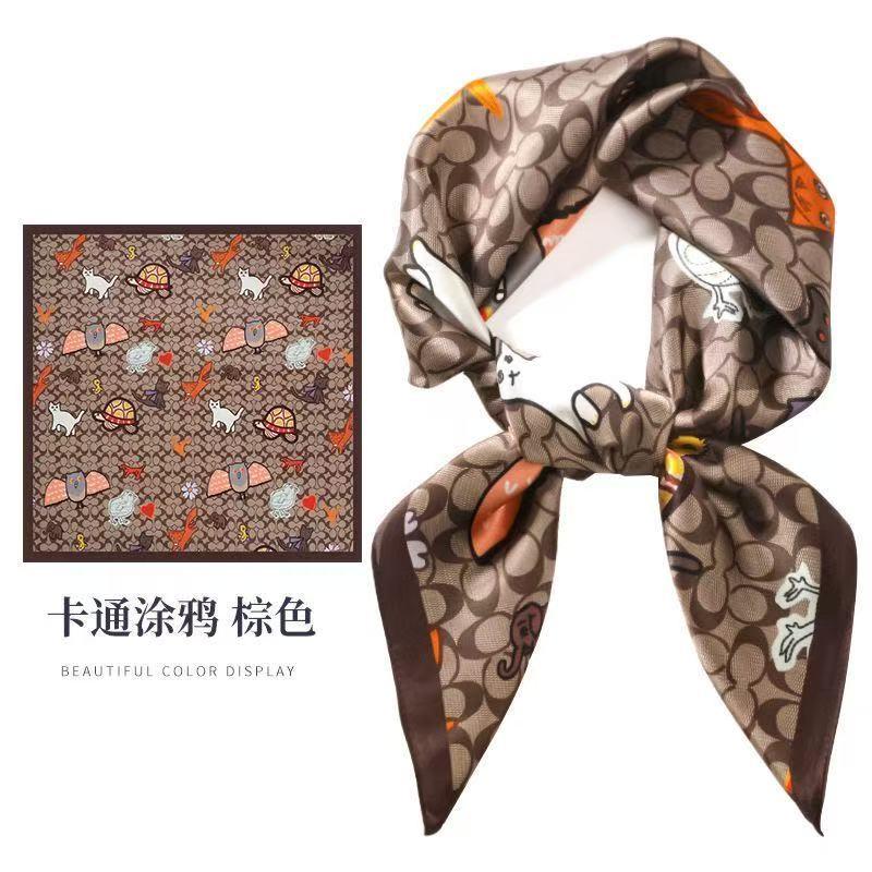 New Silk Square Scarf Women Luxury Floral Print Kerchief Soft Satin Hairband Hands Bag Ribbon Foulard Hijab Neckerchief Headband