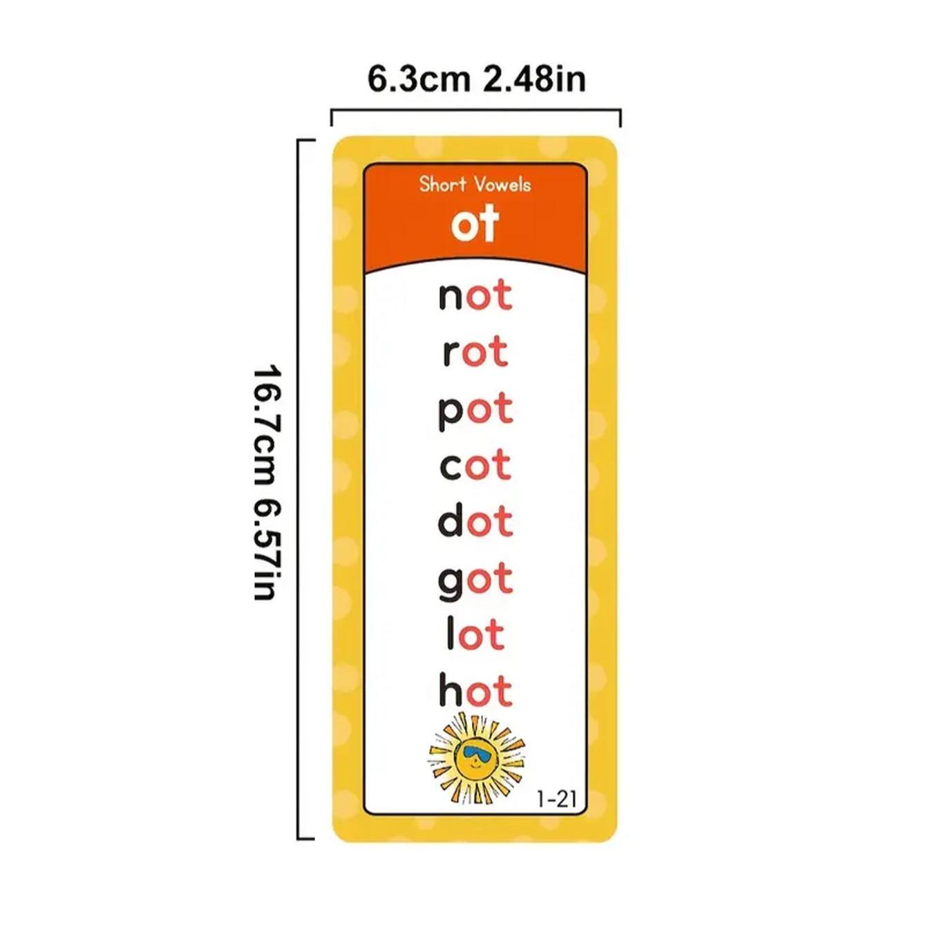 60 Pcs Natural Reading Phonics Learning Cards for Kids, Portable Memory Flashcards, Educational Teaching Aids, New Condition, Word Cards
