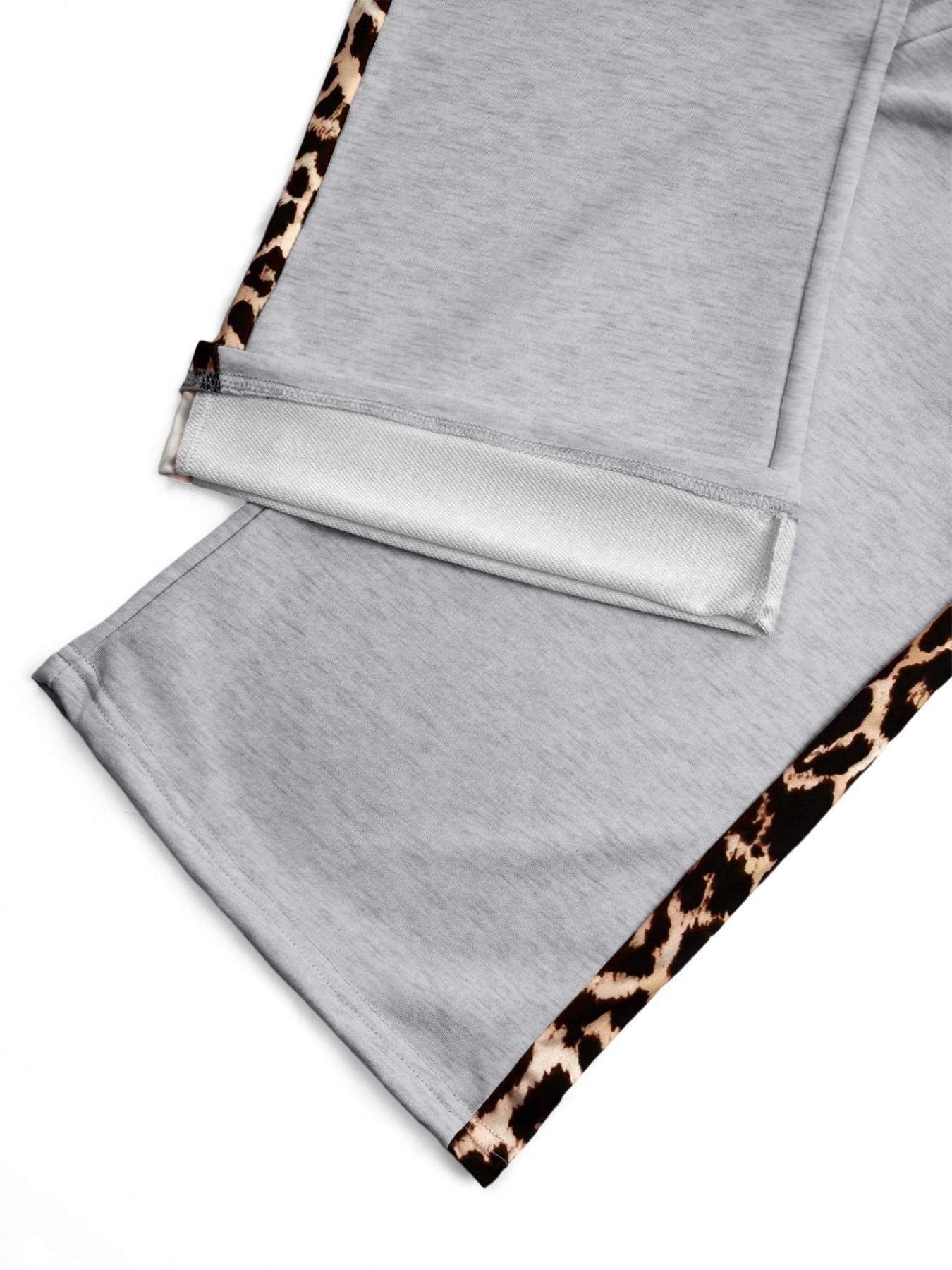 Streetwear Leopard Print Wide Leg Pants, High Waist Loose Fit, Casual All-Seasons Fashion, Spring Autumn Trendy Straight Leg Jeans