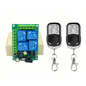 433mhz Universal Wireless Remote Control, Dc 12V 10a, Four-Channel RF Relay Receiver Board, Includes 2 Transmitters, Garage Door Motor, Electric Awning