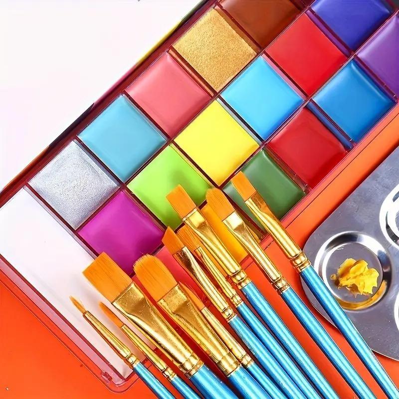 20 Color Oil-Based Face Paint Set, Ideal for Body Art, Stage Makeup, Halloween, Christmas Cosmetics, Versatile and Vibrant