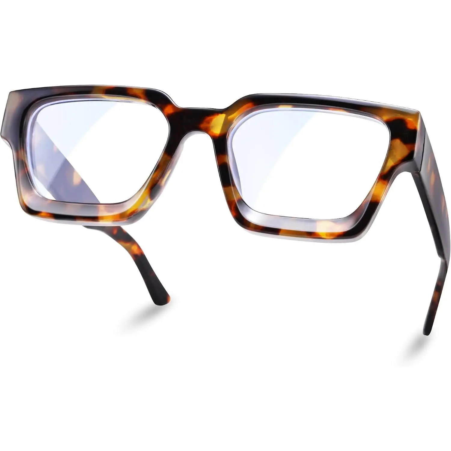 Blue Light Glasses for Women Thick Frame 99% Blocking Rectangle | Fashion Clear Chunky Eyewear, UV Protection, Anti Reflective, for  Reading & Daily Wear, Scratch Resistant