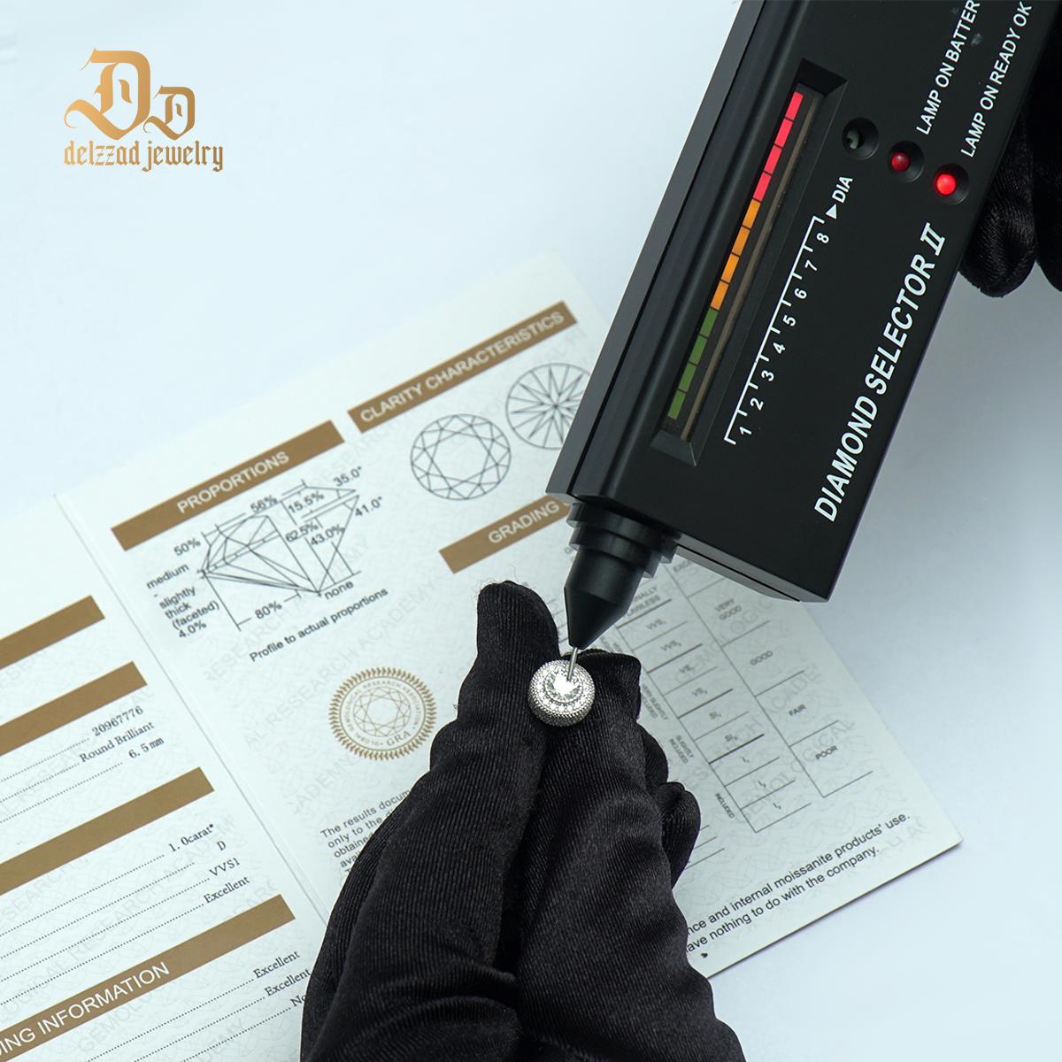 Delzzad 18k Gold-Plated Double Halo Ice Lab-Created Moissanite Stud Earrings Moissanite Jewelry Perfect Birthday Mother’s Day Christmas Gift for Men Women