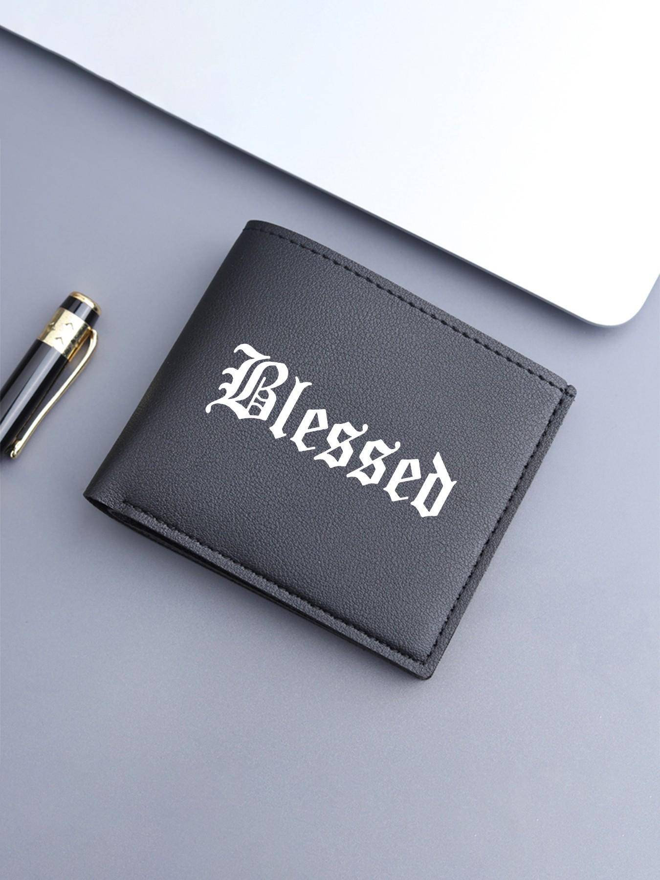 Blessed Faith Theme Men's Foldable Wallet, Multi-Card Slot Card Holder, Model 0108224, Stylish and Functional Accessory for Everyday Use