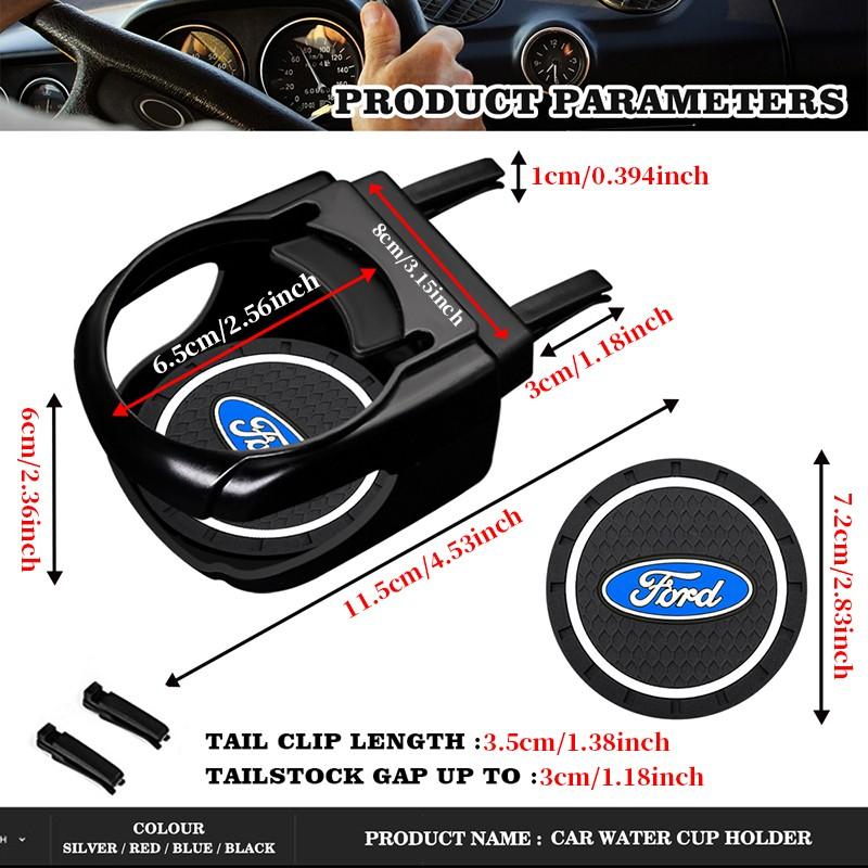 Multifunctional Car Cup Holder with Anti-Shake Design, Stable Storage for Milk Tea Drinks, Fits Ford Focus Fiesta Ranger Mondeo Mustang