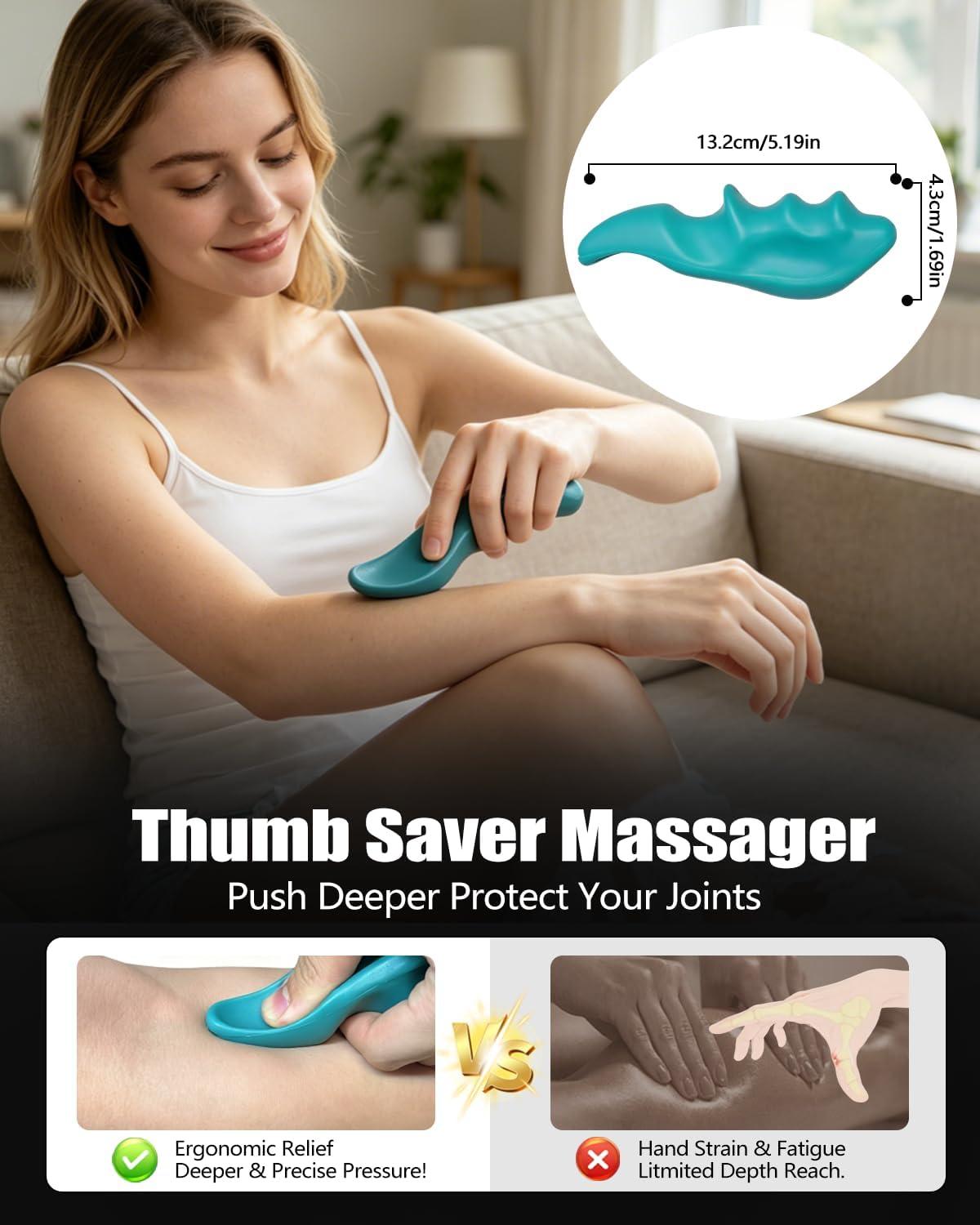 3PCS Body Care Products Trigger Point Deep Tissue Massage Tools Set - 100g Travel Size Thumb Saver, 3-Legged Knobs for Back Pain & Stress Relief, Full Body Fascia Release Equipment, Deep Tissue Massage Tools And Equipment.