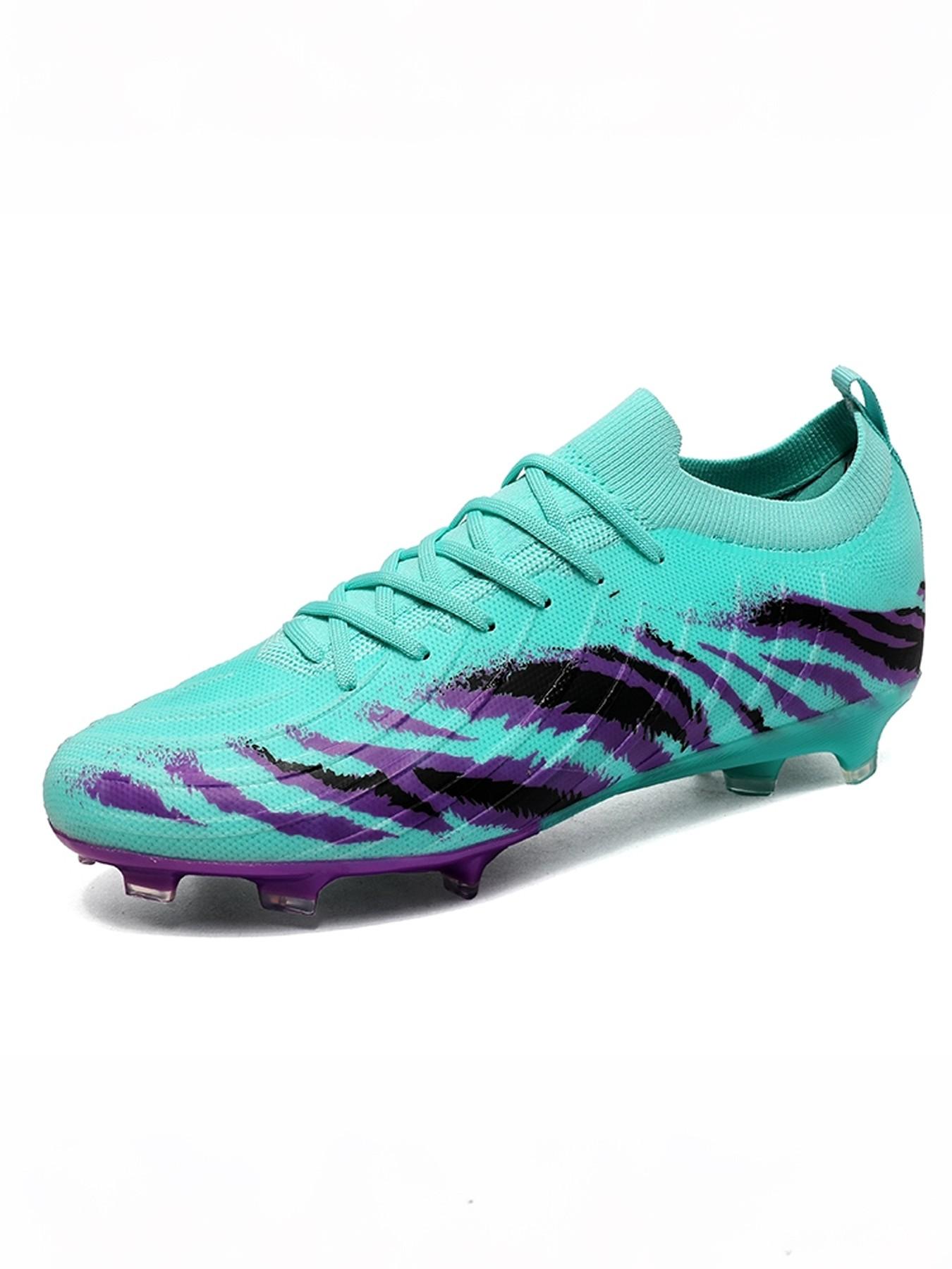Men's Sporty Mid-Calf Athletic Shoes, PU Leather & Rubber Sole, Comfortable Laces, All-Season Football Running Shoes