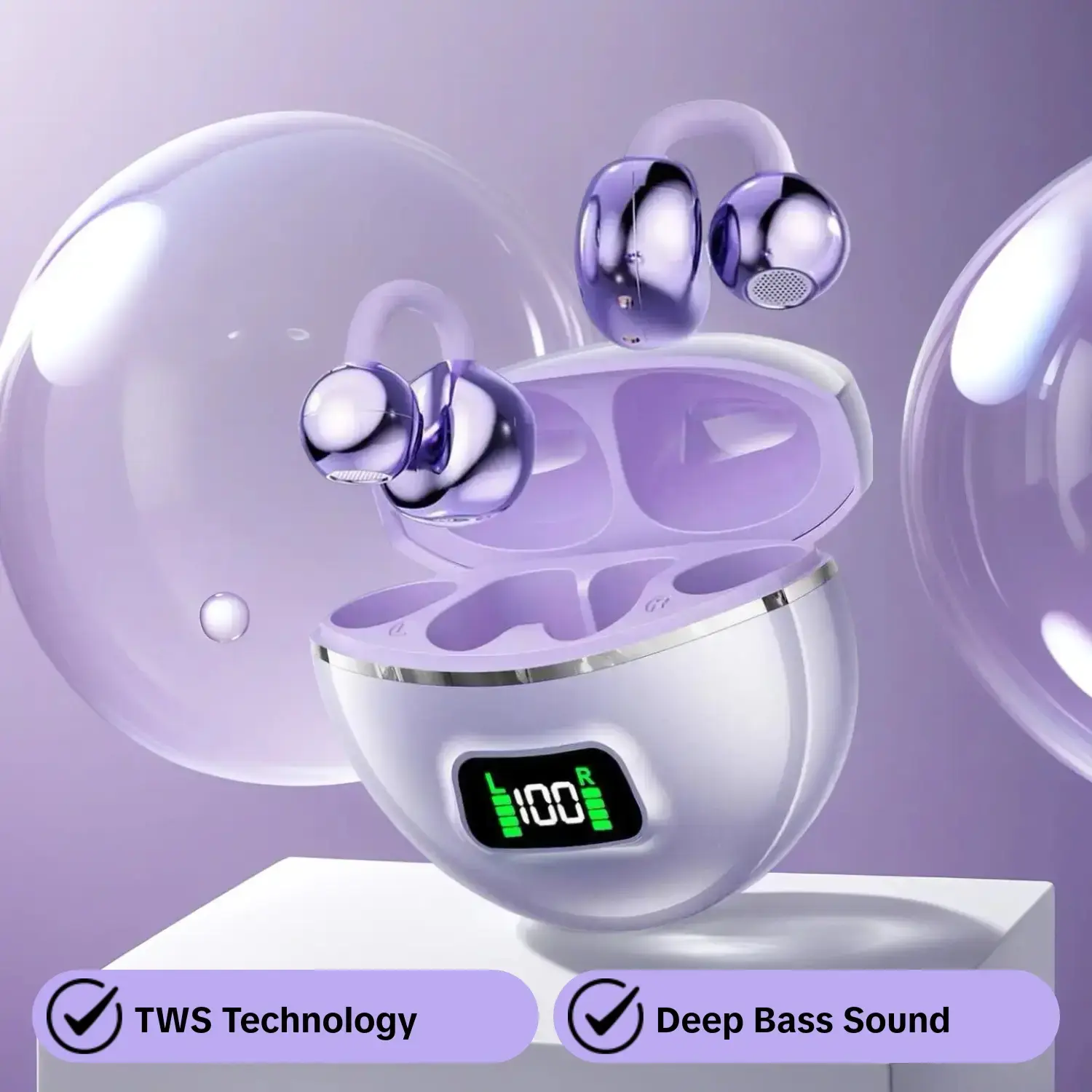 New Style Clip-On Sports Headphones, Fashion Comfortable bluetooth Headset, Smart Wireless Headset, Wireless Bt Headphones, Deep Bass Hanging Earbuds, TWS Stereo Sync HiFi Dolby Acc, Hifi Sound Headphones, for Android iPhone Gaming Couples
