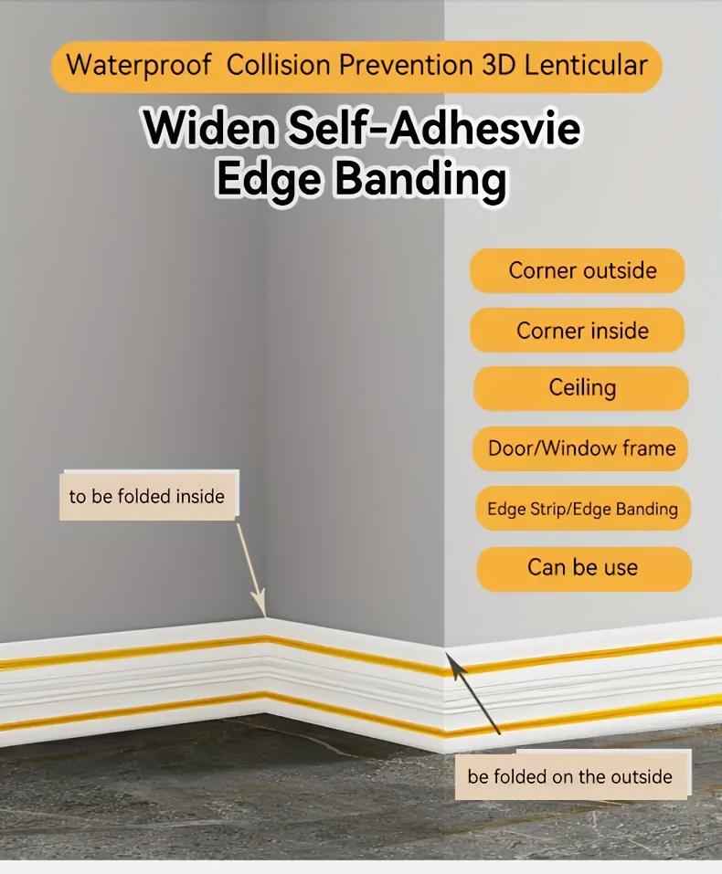 Extra Large Size 90.55in×5.51in Top Corner Foam Wall Edge Strip Sticker Foldable Self-adhesive Waterproof BaseboardCorner Waistline Sticker 2/4 Rolls