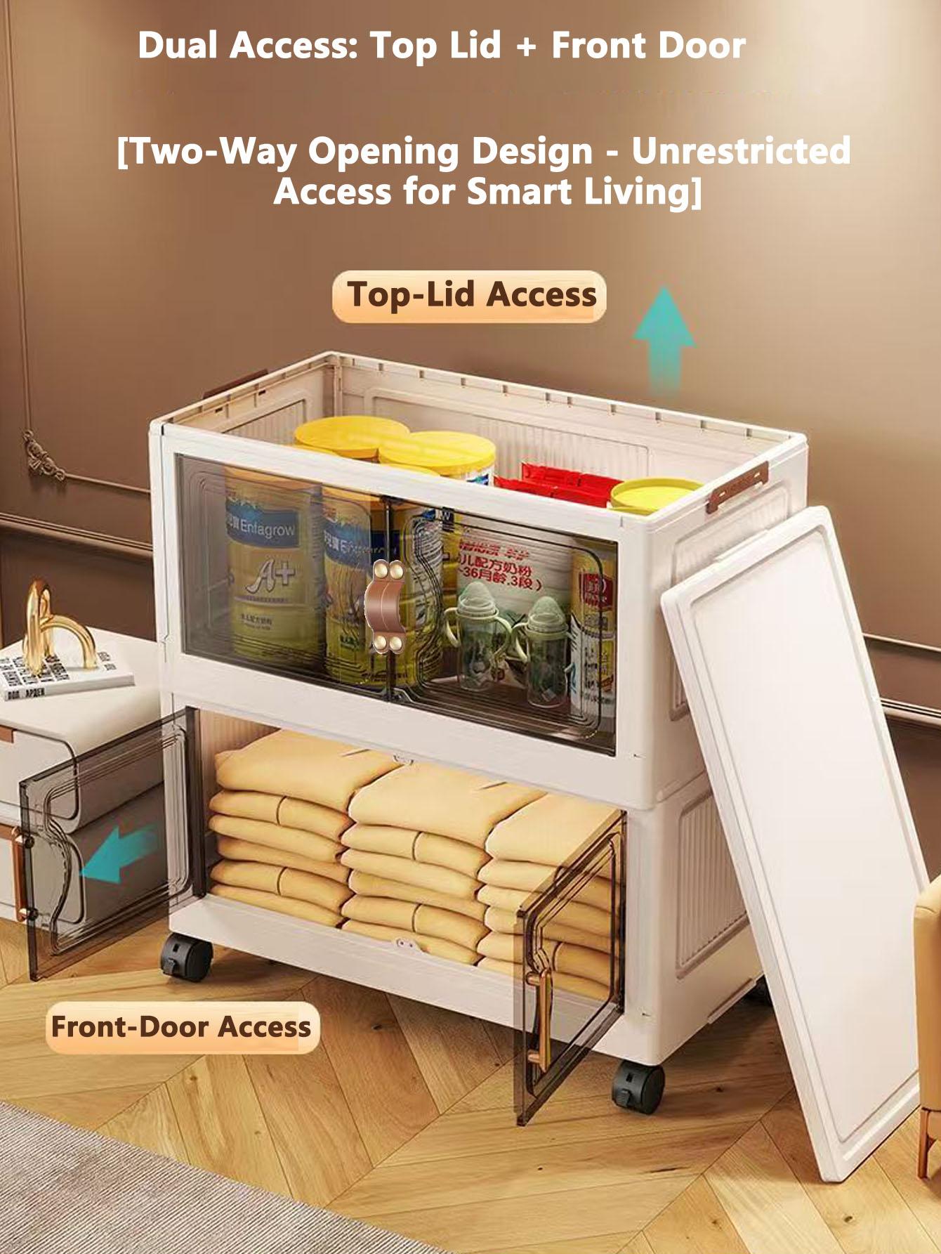 Foldable Storage Box Organizer, Durable Storage Organizer, Home Use Toy & Snack Cabinet, Clothes Organizing Bin, Large Capacity Space-Saving Solution