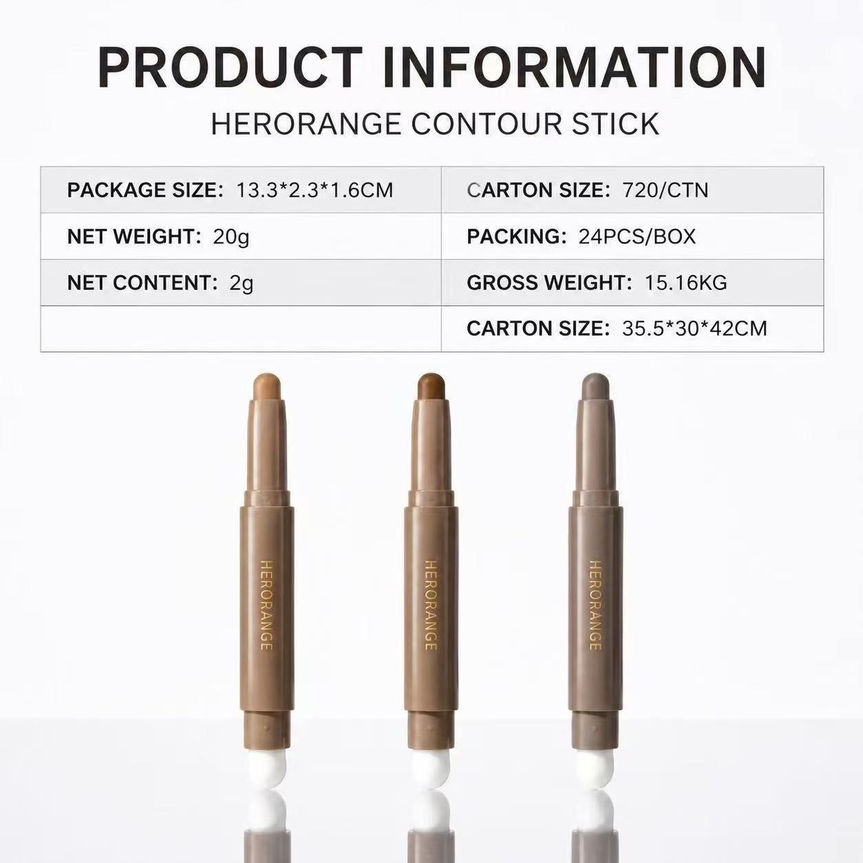 One-Step Dual Shade Contouring Pencil, Nose Shadow Face Contour, Contour Stick Makeup, Facial Contouring Makeup, Smooth Blend, Natural Finish, Ideal for Daily Commute, Recyclable