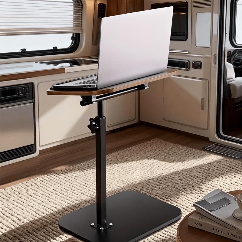 Adjustable Folding Side Table|  C-Frame Structure,20.47- 29.92inch Height Range, Mixed Wood Metal,360 Degree Rotating Desktop,Multifunctional Indoor and Outdoor Use Laptop Table, Modern Accent Tables