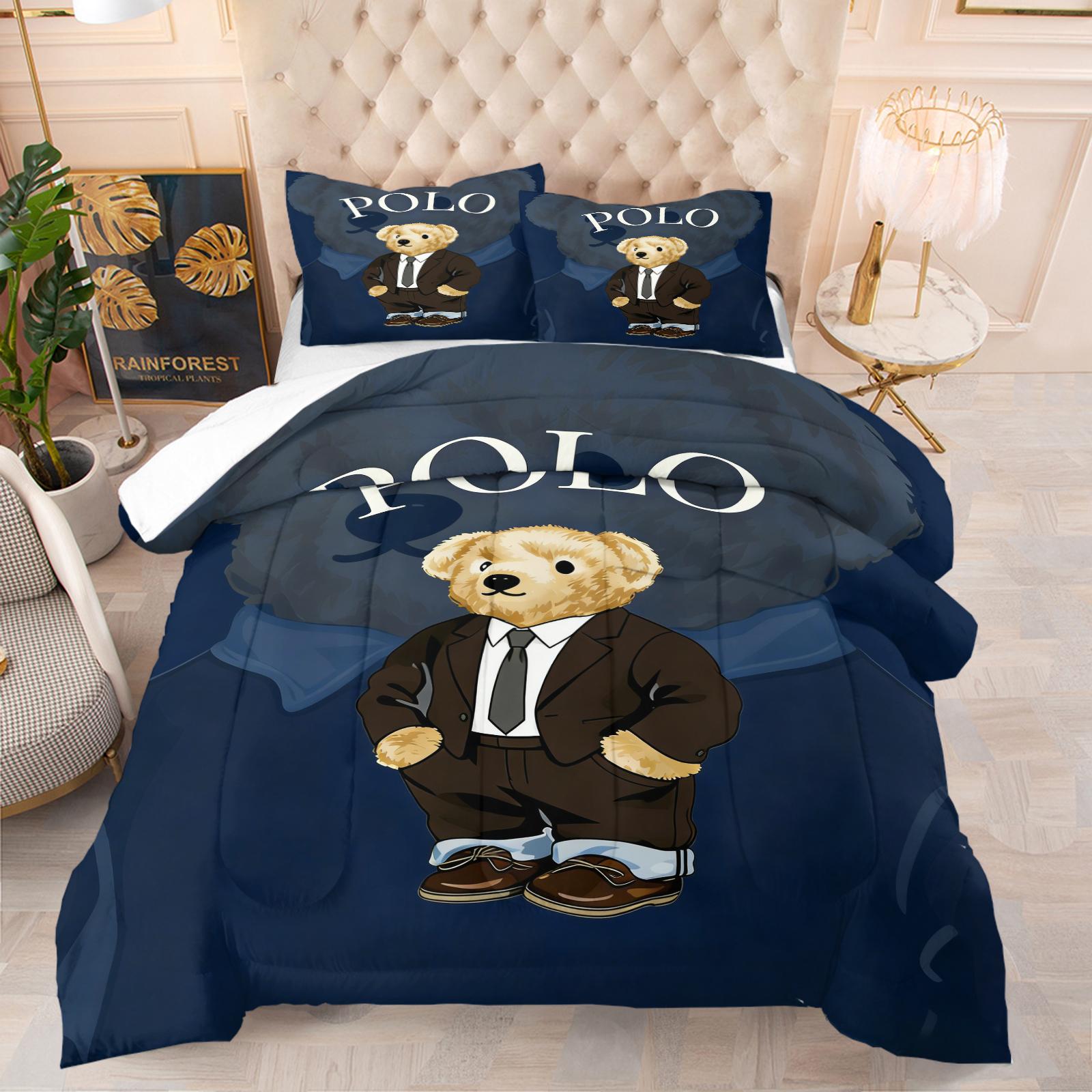 Bamboo Print Pattern Bedding Set, Includes 1 Quilt and 1 or 2 Pillowcases Without Pillow Inserts, Soft Bedroom Decor for Kids or Adults, Perfect Gift