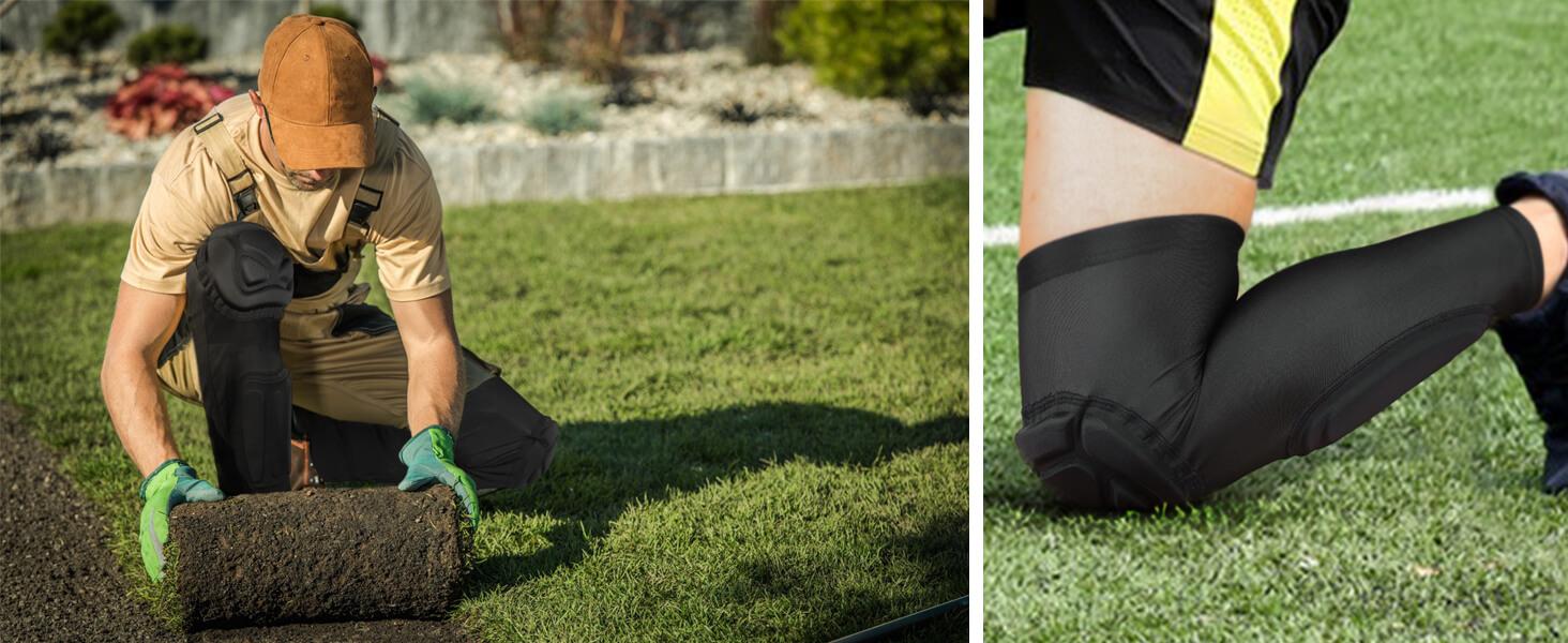 TUOY Knee Pad with Shin Guard Pads, Protective Shin/Knee Sleeve Support for Soccer, Football, Basketball, Wrestling, Volleyball (A Pair)