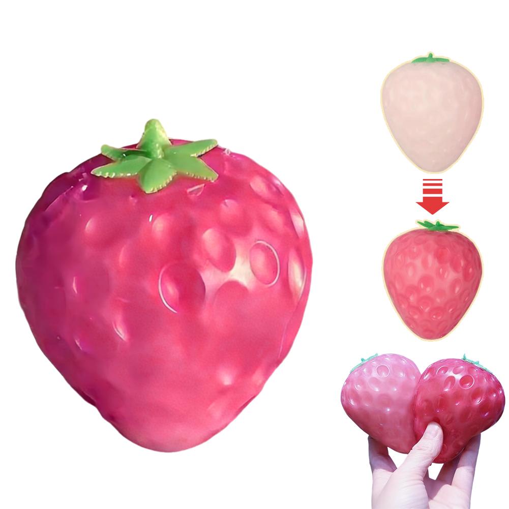 Mango Squishy Slow Rising Crystal Mud Home Decor Party Favors, Strawberry Fruit Squishies Sensory Fidget Toys for Adults & Kids