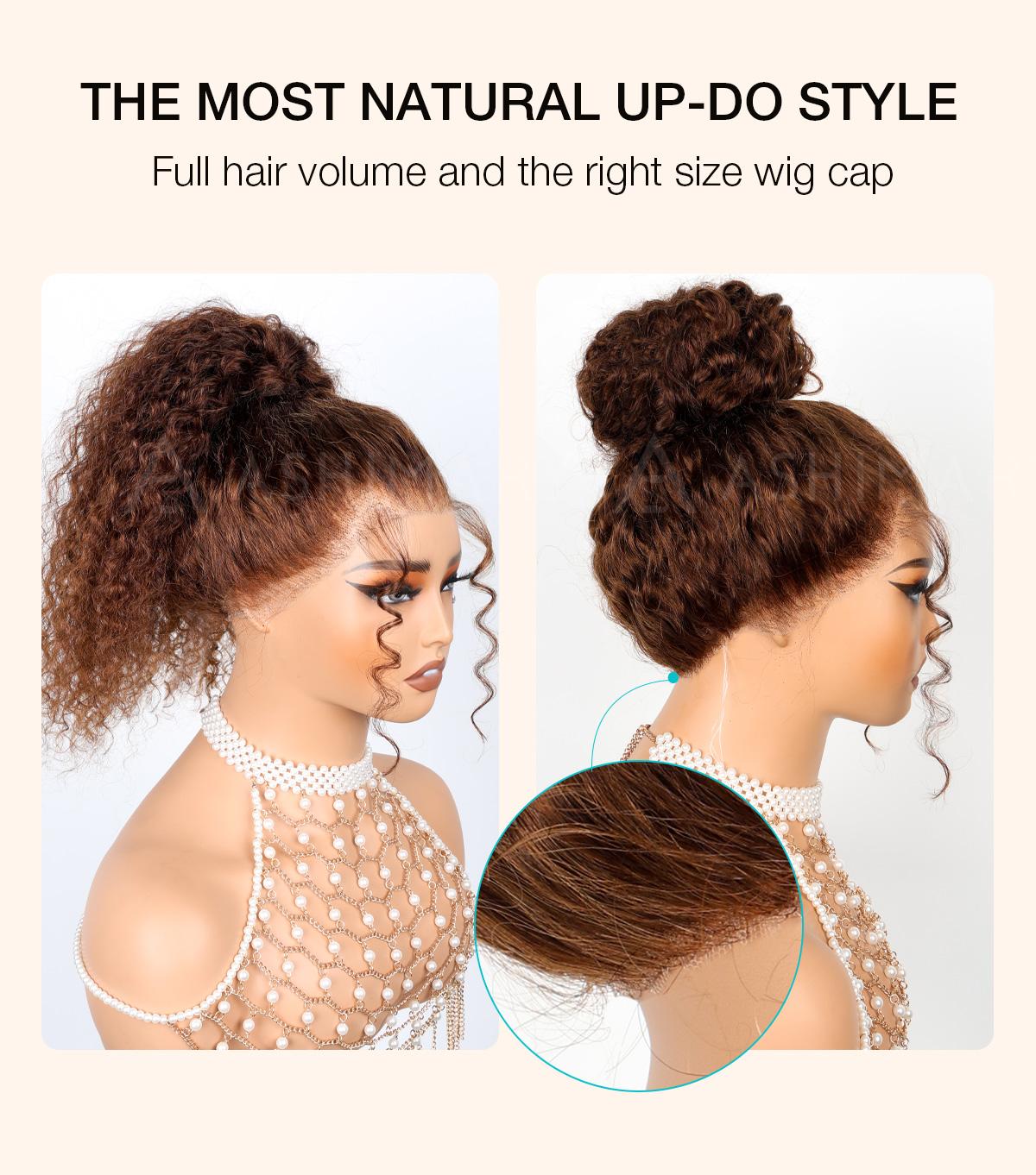 【 Chocolate is Always on 】Chocolate Brown Water Wave Invisi Strap Snug Fit 360 Melting Lace Frontal Bleached Knots Glueless Lace Wig