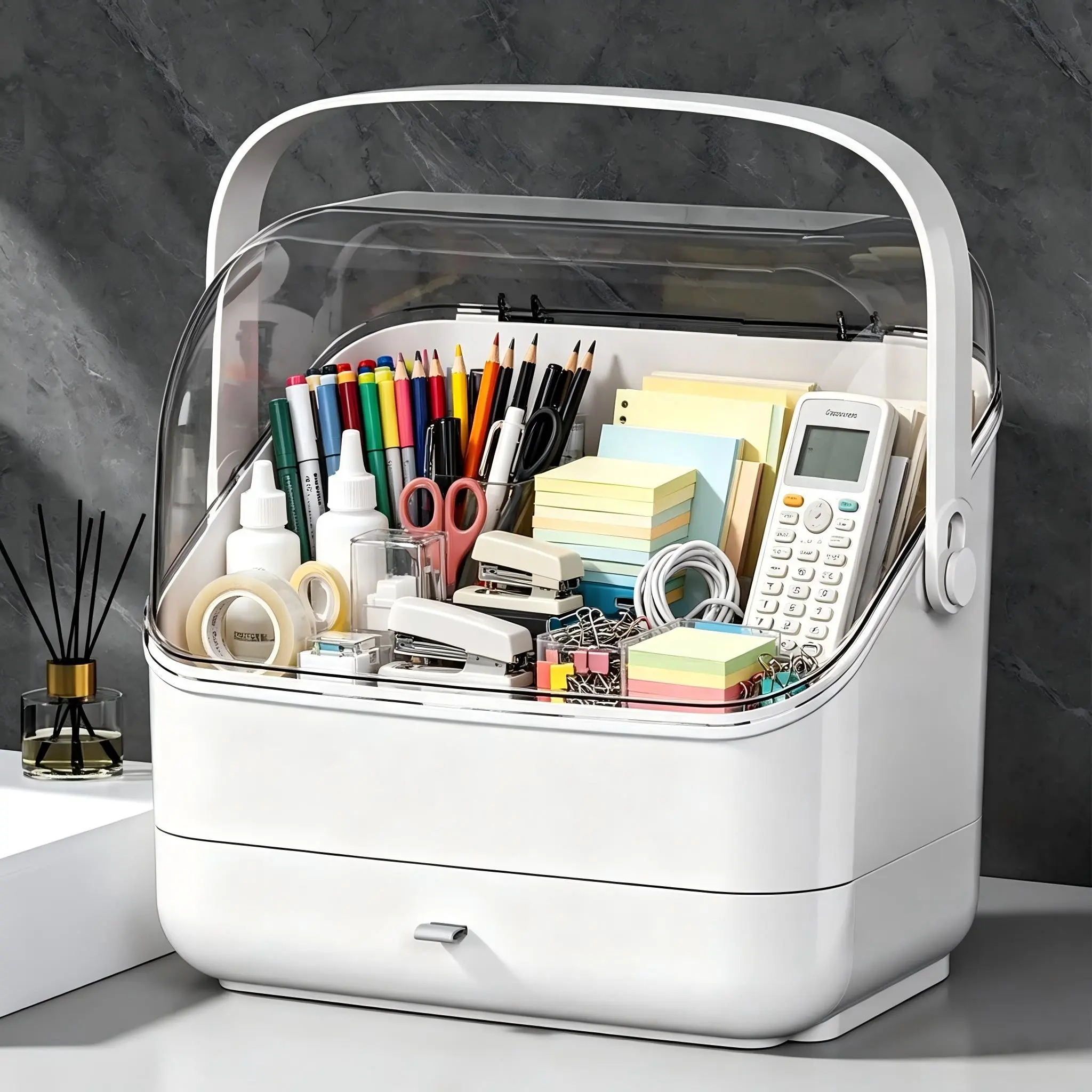 Drawer-Style Dust-Proof Makeup Organizer, Large Capacity Vanity Storage Box, Skincare and Lipstick Holder, Perfect for Beauty Lovers