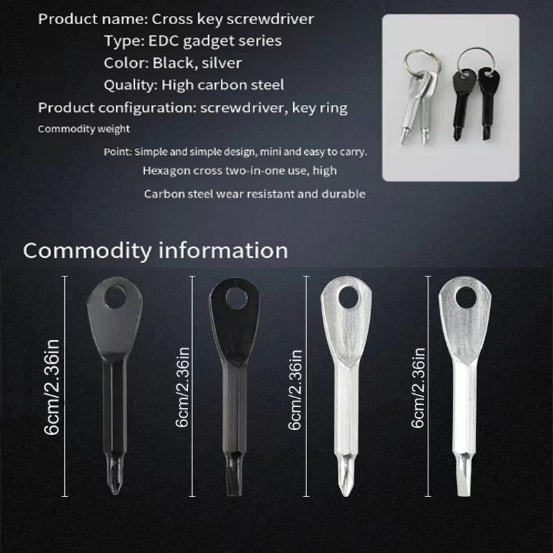 Camping Mini Screwdriver Keychain, Portable Cross Flat Head Screwdriver Key Ring, Compact Tool Accessory for Outdoor Adventures