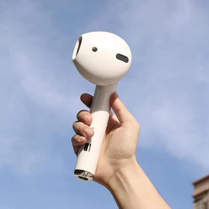 Wireless Earphone Shape Speaker, USB Charging, Microphone, Fm Radio, TF Card Support, Portable Speaker, Ideal for On-The-Go Use