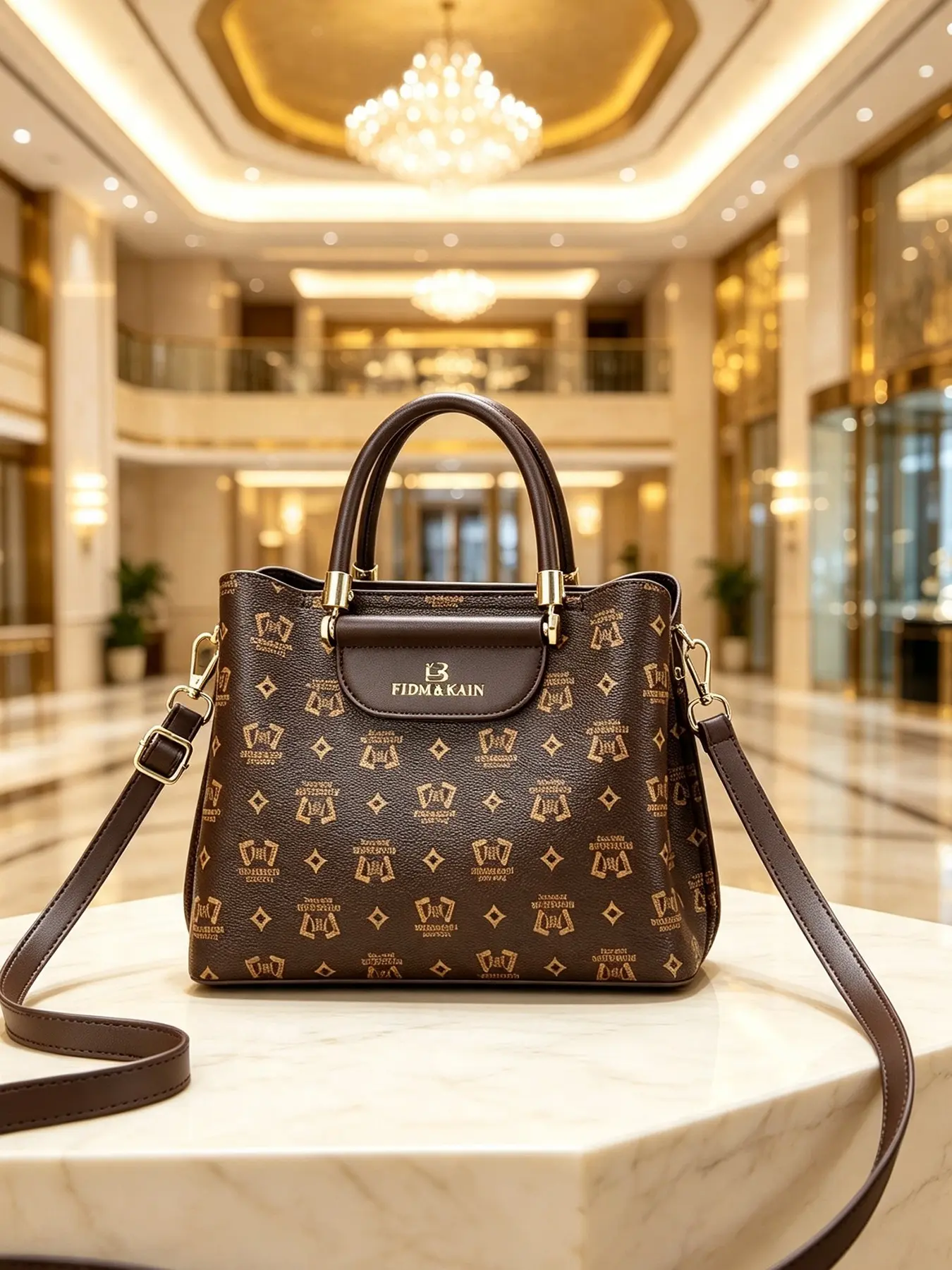 Luxury Floral Handbag for Women, High-End Large Capacity Tote, Fashionable Elegant Bucket Bag, Versatile Shoulder Crossbody Bag