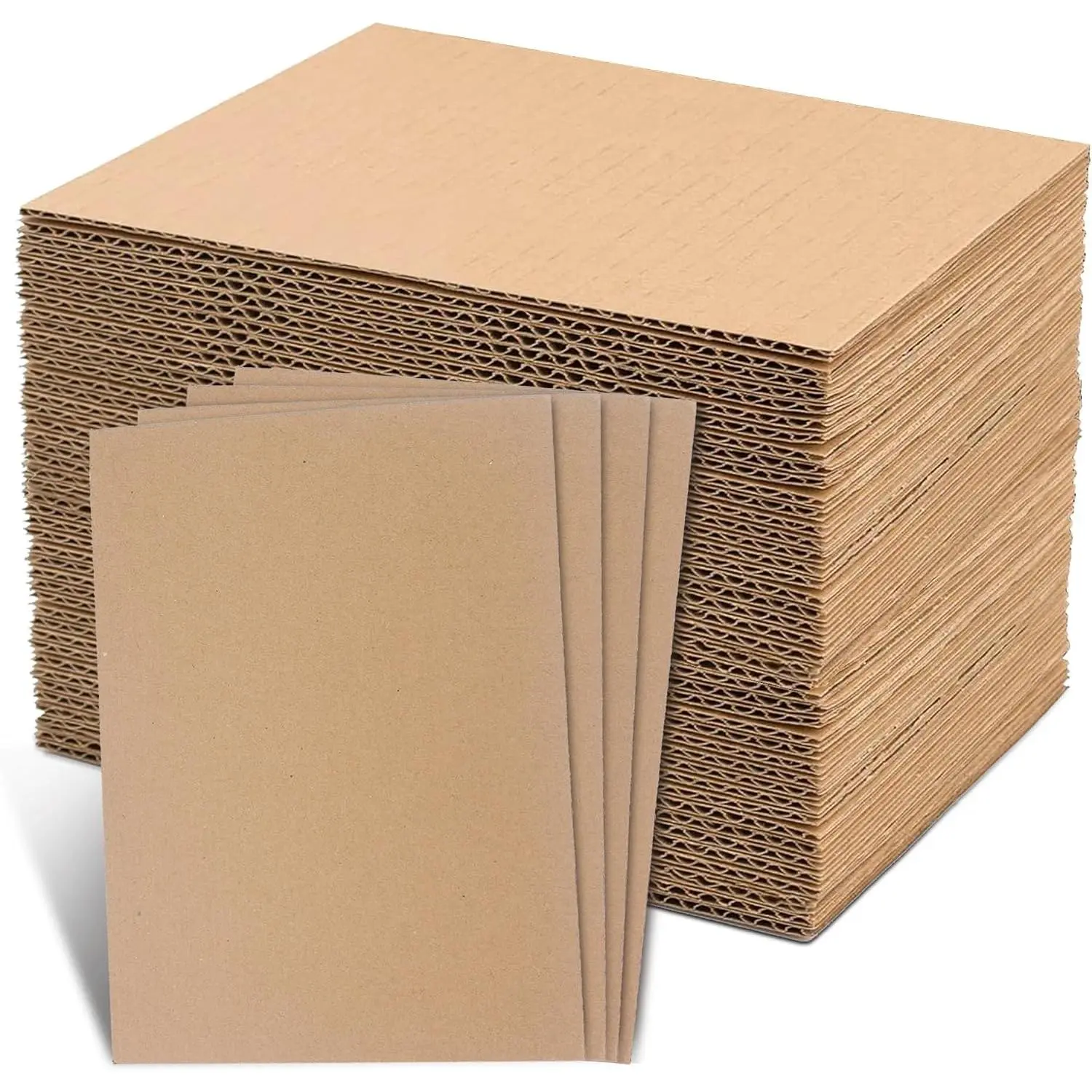 105 Pack Corrugated Cardboard Sheets (11 x 8.5 Inch) - Thick/Thin Sheets for Mailers, Fabric Organizer Boards, Box Dividers, Crafts - Cardboard Paper Inserts