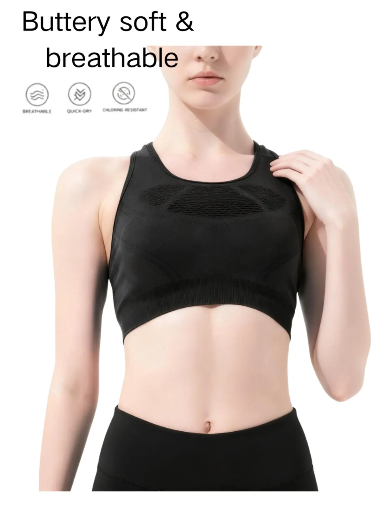 High Elastic Compression Sports Bra, Buttery Soft Gym Bra for Pilates, Daily Active Wear, Comfortable and Supportive Athletic Top