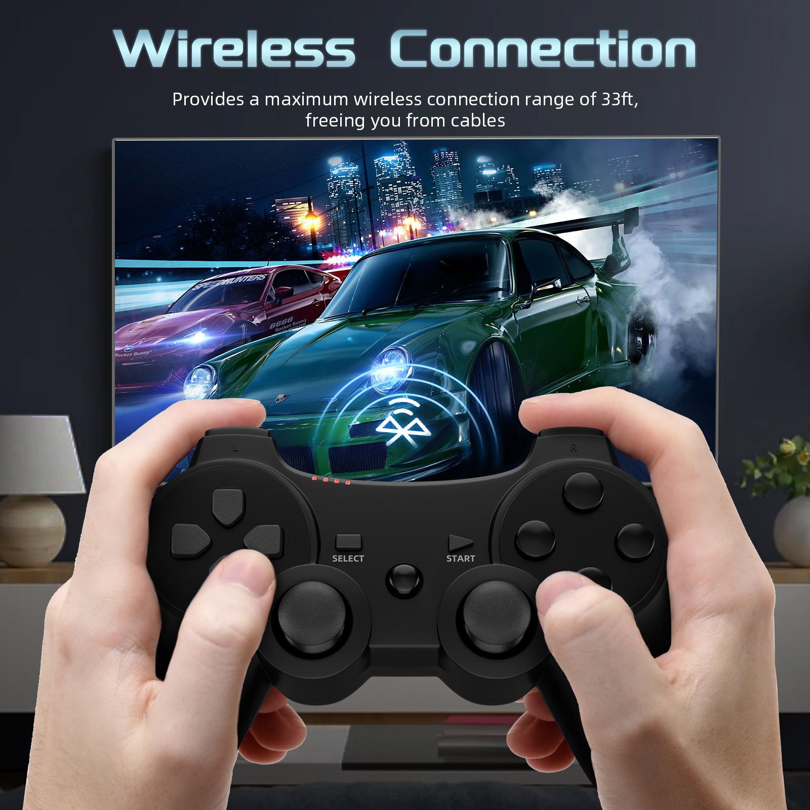 Wireless Controller For PS3/PC/Laptop, Wired for PS2, Gaming Accessories, With Double Vibration, Six Axis Gyroscope, Gamepad, P3 Black