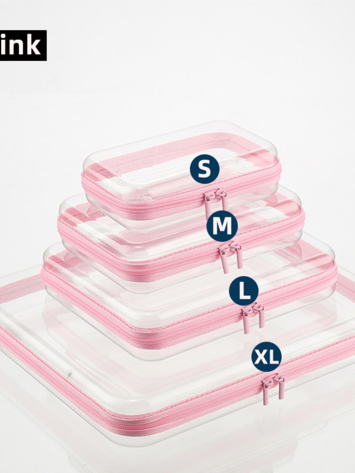 Advanced Transparent Hard Shell Zipper Case Set, 4-Piece PVC Storage Box, Portable Travel Organizer for Tools and Small Items