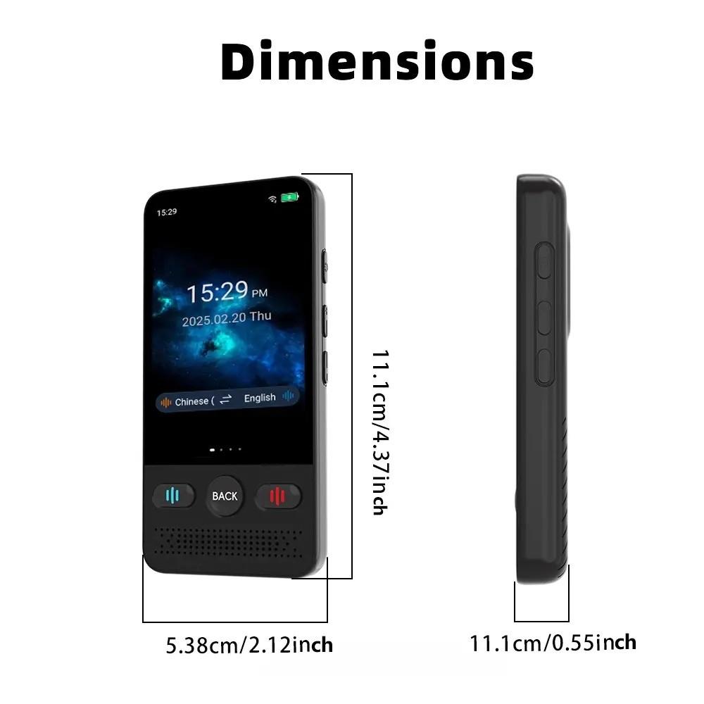 Portable Ai Language Translator Device, No Extra Fees, WiFi Translation for 138 Languages, Touchscreen Multilingual Translator