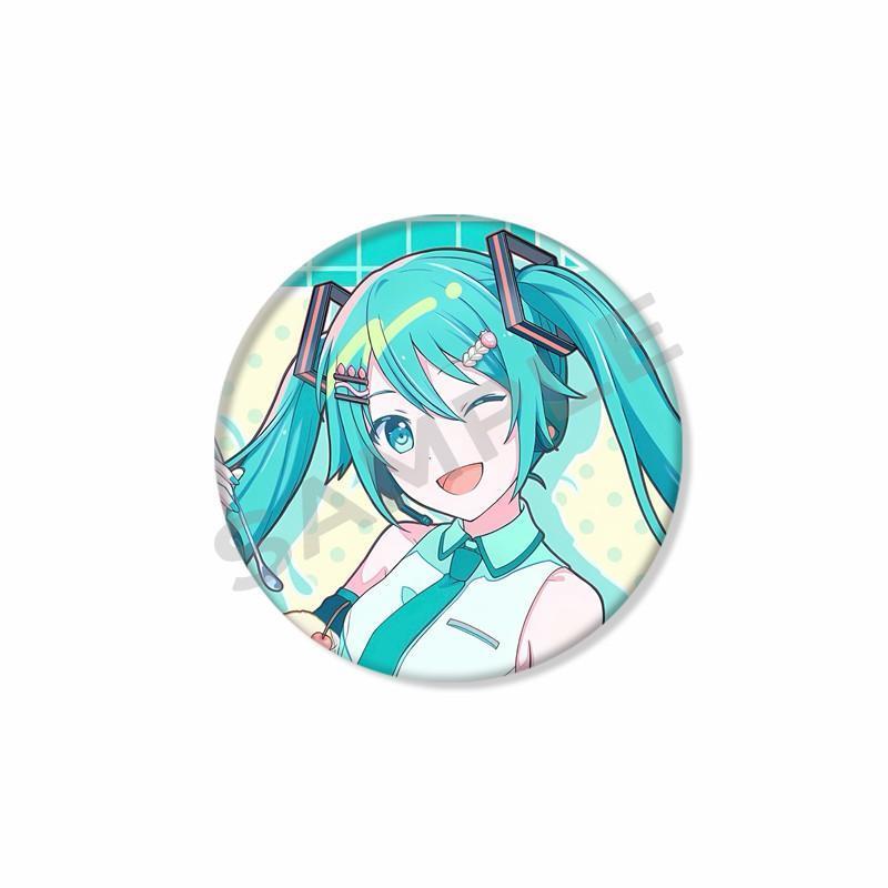 Kawaii Hatsune Button Pins Anime Cute Badges Handmade Round Brooches Lapel Pin Backpack Hat Accessories Miku Collectible Gifts