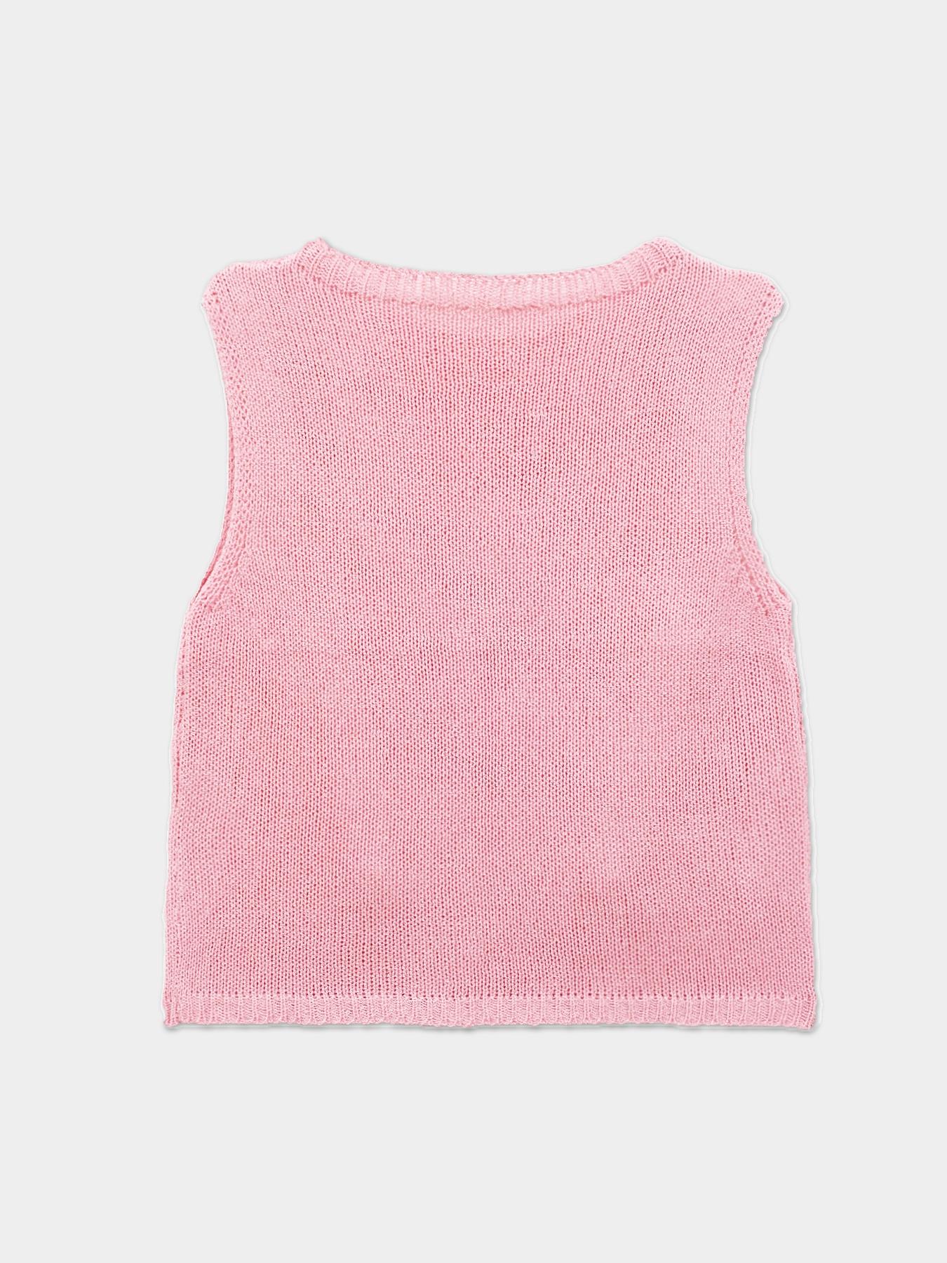 Women's Solid Round Neck Sweater Vest, Casual Sleeveless Knitwear Top for Spring & Summer, Women's Clothing for Daily Wear