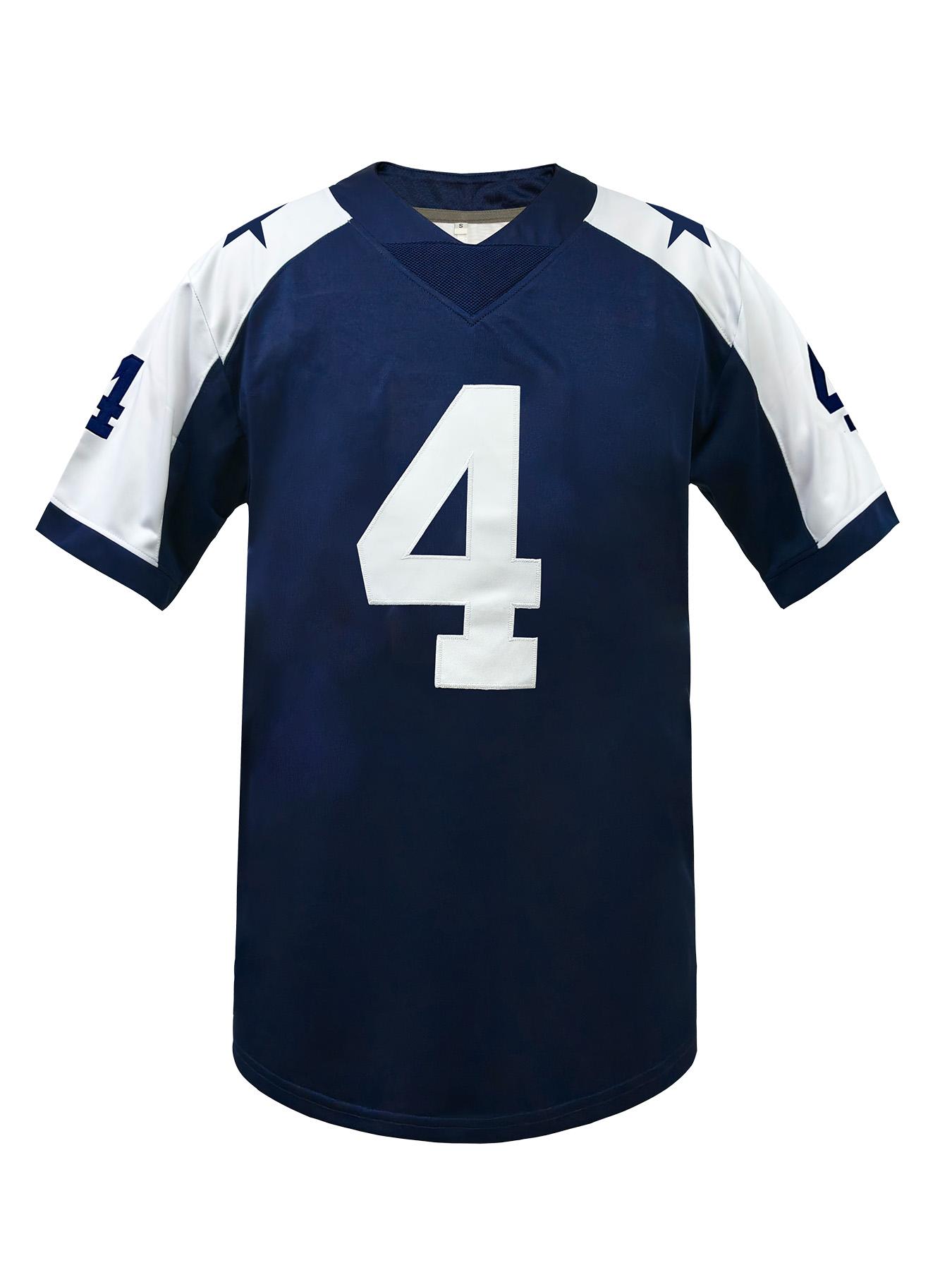 Embroidered Men's American Football Jersey Short Sleeve, Lightweight Jersey, Sweat Absorbing Rugby Jersey, Breathable T-Shirt Comfortable Sportswear