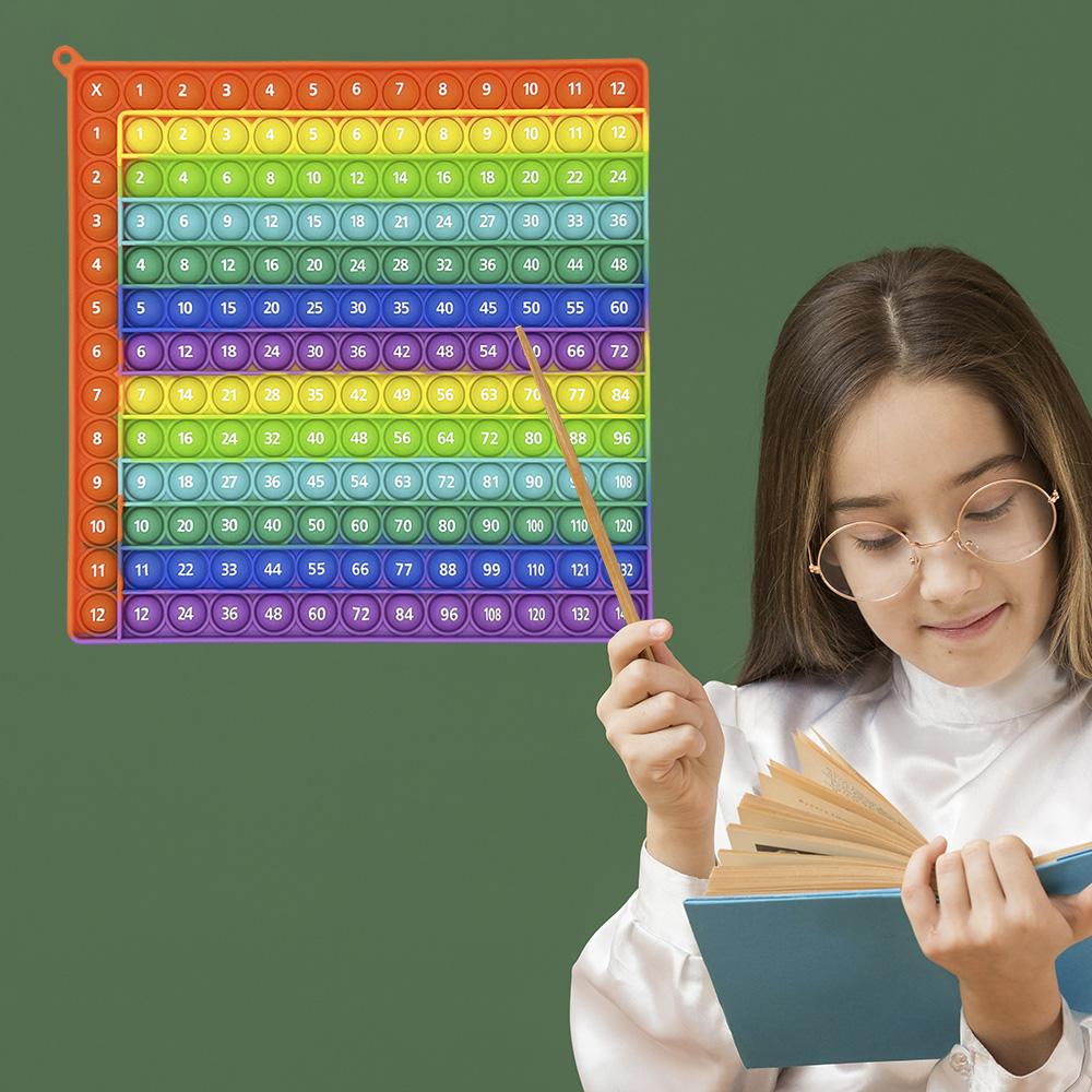 12x12 Multiplication Fast Push Bubbles Math Learning Toy, Times Table Practice Board Game, Educational Number Manipulative for Kids, Math Learning Blocks, Math Learning Tools