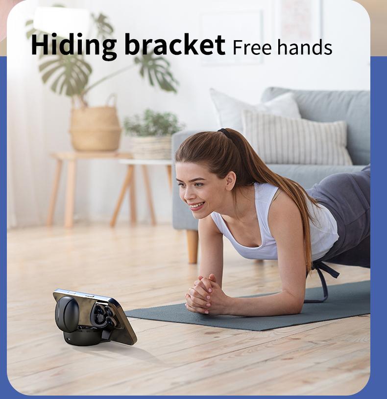 Mouse Ring Bluetooth Remote Control with Phone Stand, E-book Page Turner, Bluetooth Selfie & Video Recording Remote, Music Control, Compatible with iPhone, iPad, Android, Smartphones.