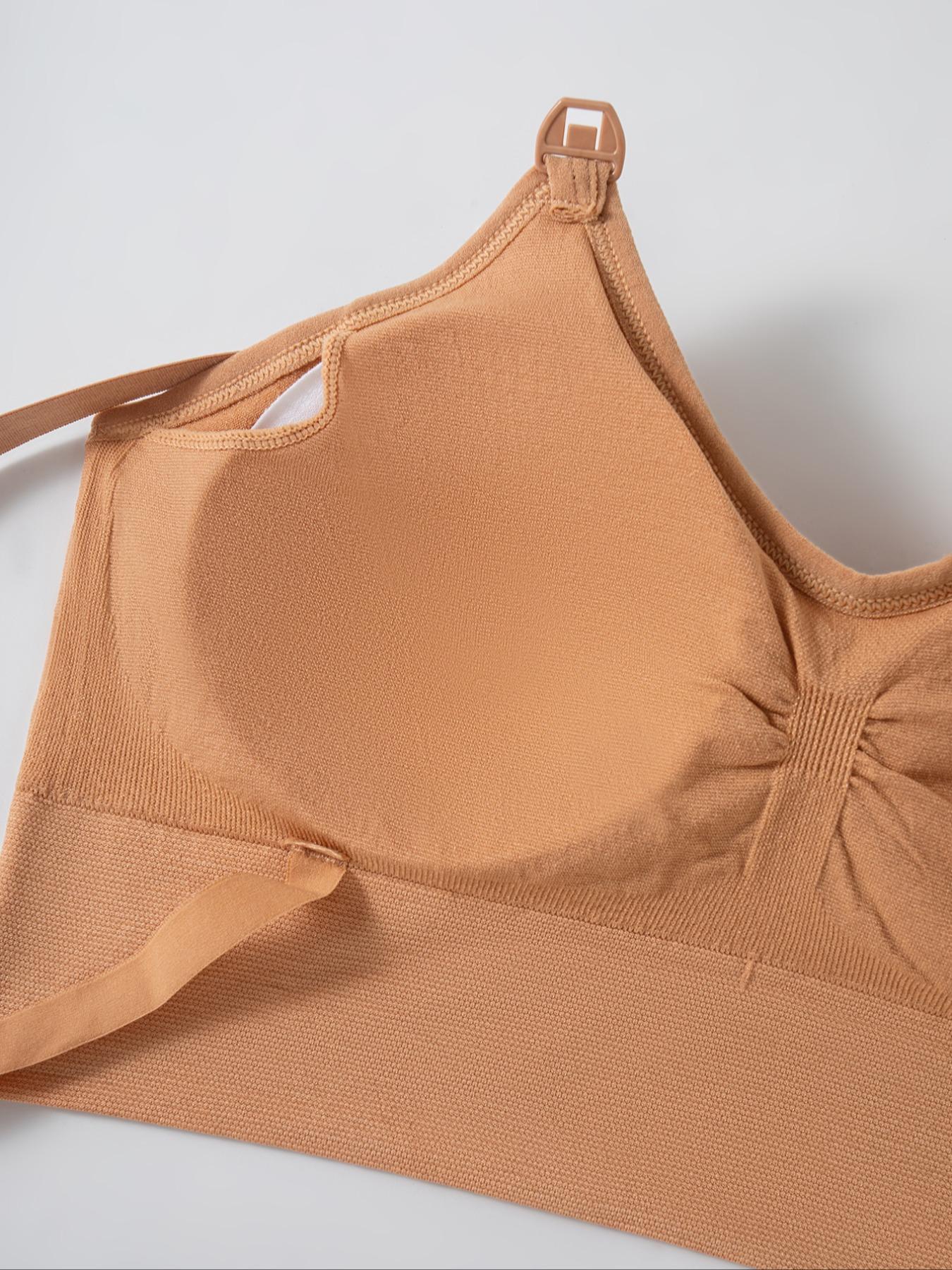 5 Pack Seamless Nursing Bras with Removable Pads, Comfortable Maternity Vest for All Stages, Casual Style Breastfeeding Tops, Maternity Solid Bra