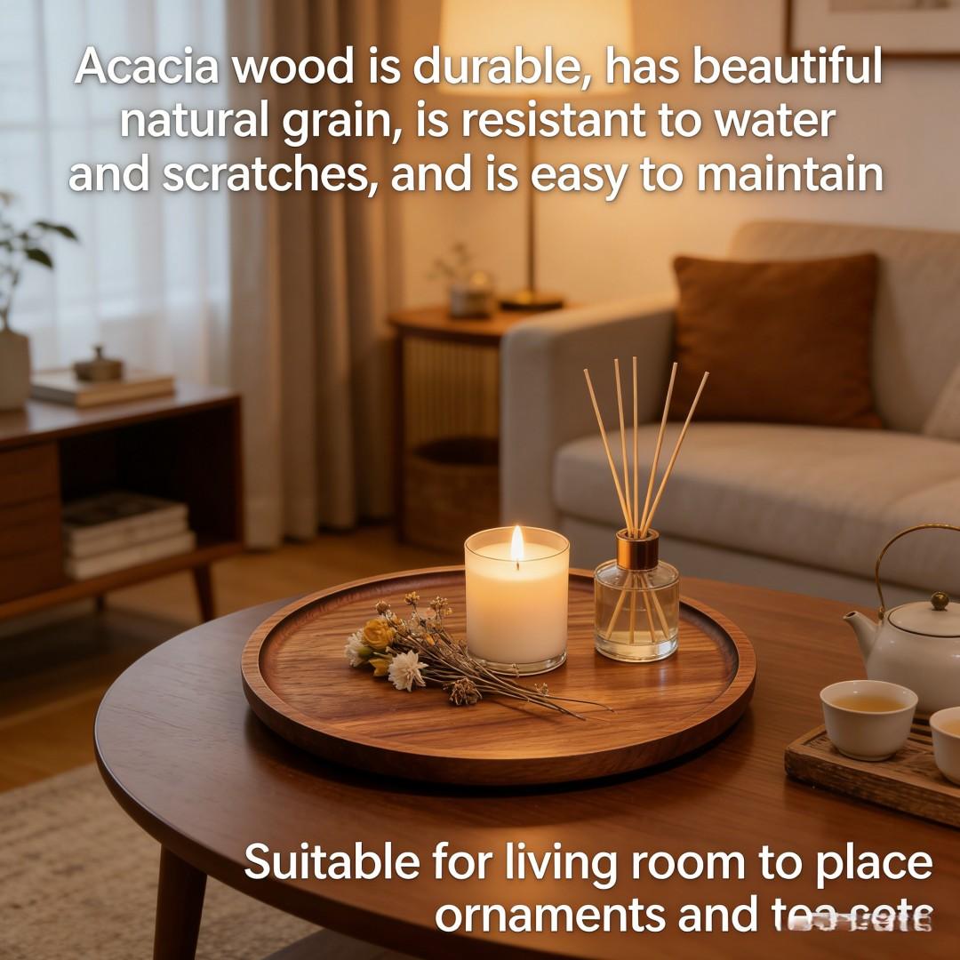 Creative Wooden Round Lazy Susan, 360° Rotating Tray for Kitchen, Bathroom, Dining Room, Easy to Clean, Ideal Mother's Day Gift