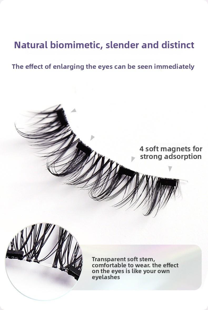Magnetic False Eyelashes No Glue Required Soft Natural Look Reusable Magnetic Lash Set for Beginners Easy to Apply Daily Party Use