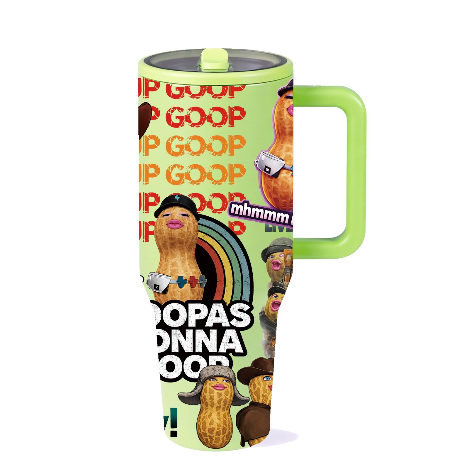 1 Pc 40oz insulated tumbler, funny meme tumbler, double wall vacuum mug, leak proof travel mug with handle, emoji aesthetic cup, hot cold drinks 12h hot 24h cold, viral funny gift for women men, reusable coffee mug, trendy tumbler