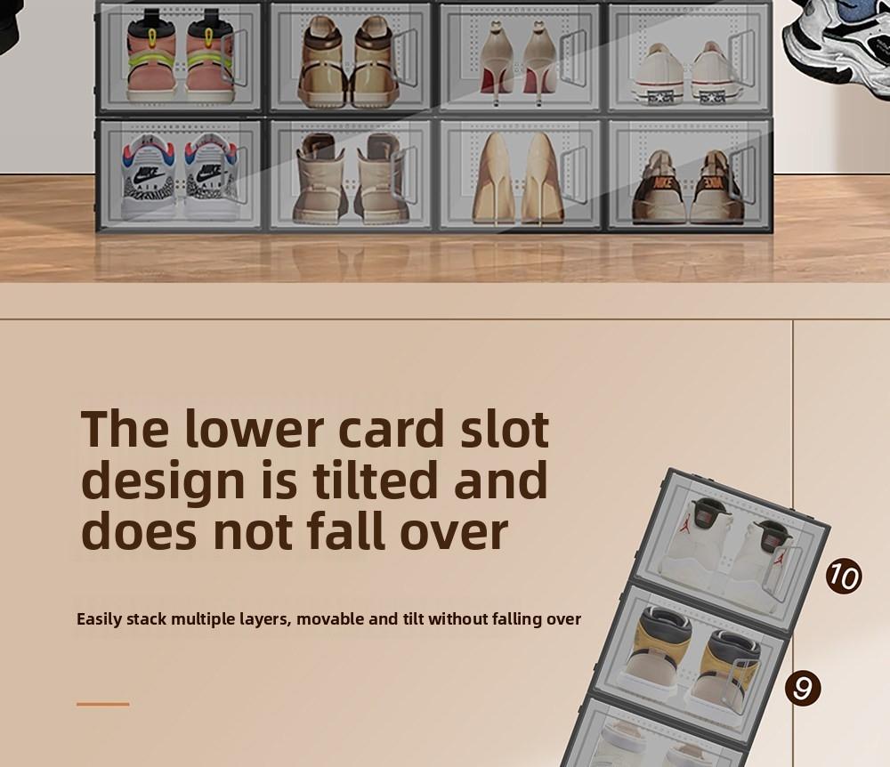 8/16 large storage shoe box, thickened version, easy assembly, multi-function removable multi-layer simple shelf, shoe storage box, shoe cabinet, shoe rack, transparent shoe display cabinet, Closet Shoe Organizer