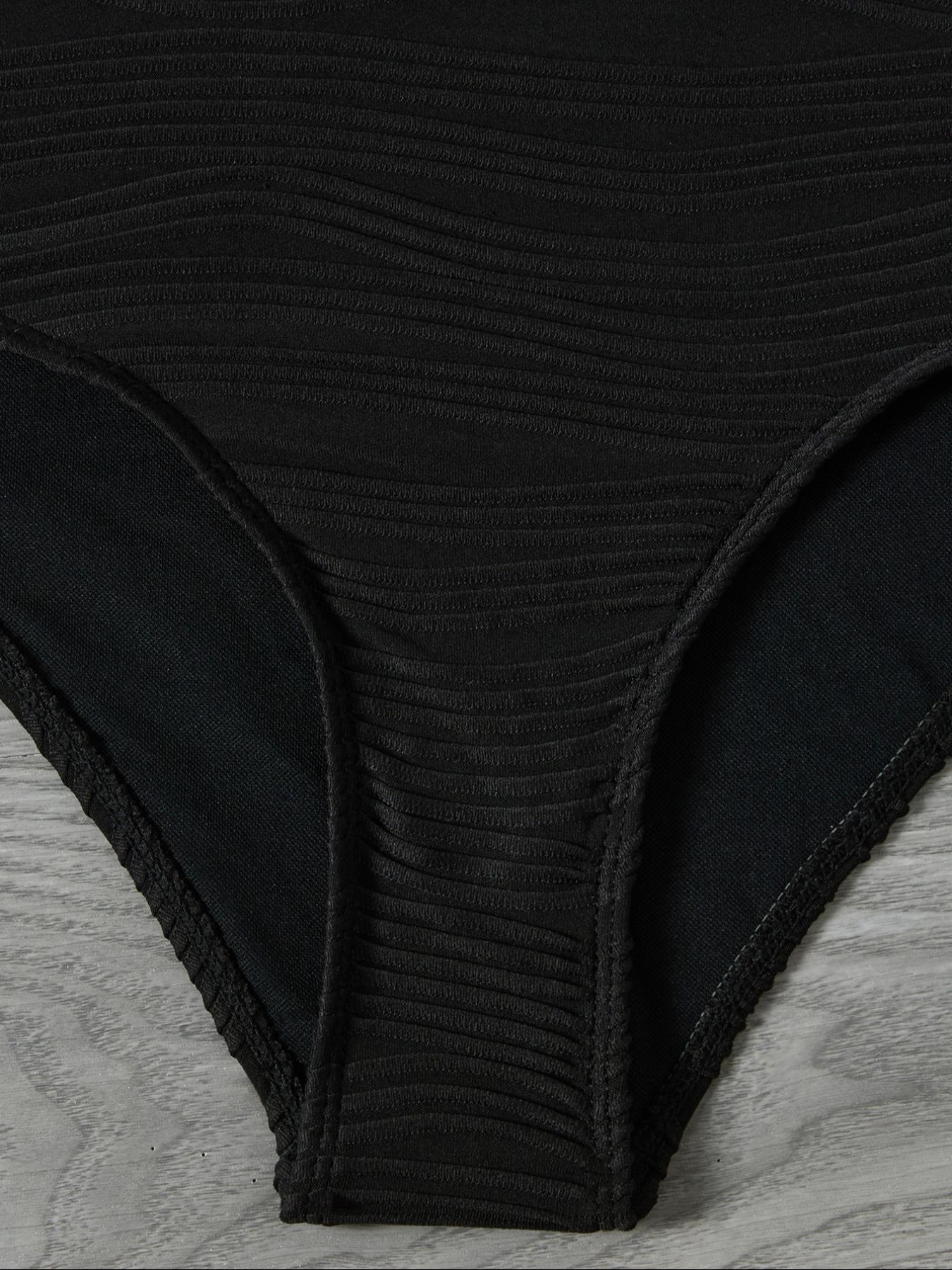 Women's Two-Piece Solid Color Sexy Metal Accents Bikini, High Waist Swimsuit for All Seasons, Perfect for Beach & Pool, High Waisted Bikini