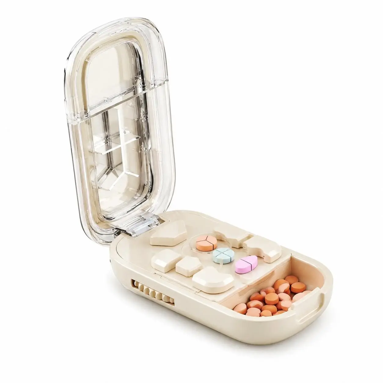Precision Pill Splitter Tool for Small and Miniature Tablets – Adjustable 1/2, 1/3, and 1/4 Dosing Guide with Non-Slip Grip, Stainless Steel Blade, and Compact Design for Accurate Medication Division