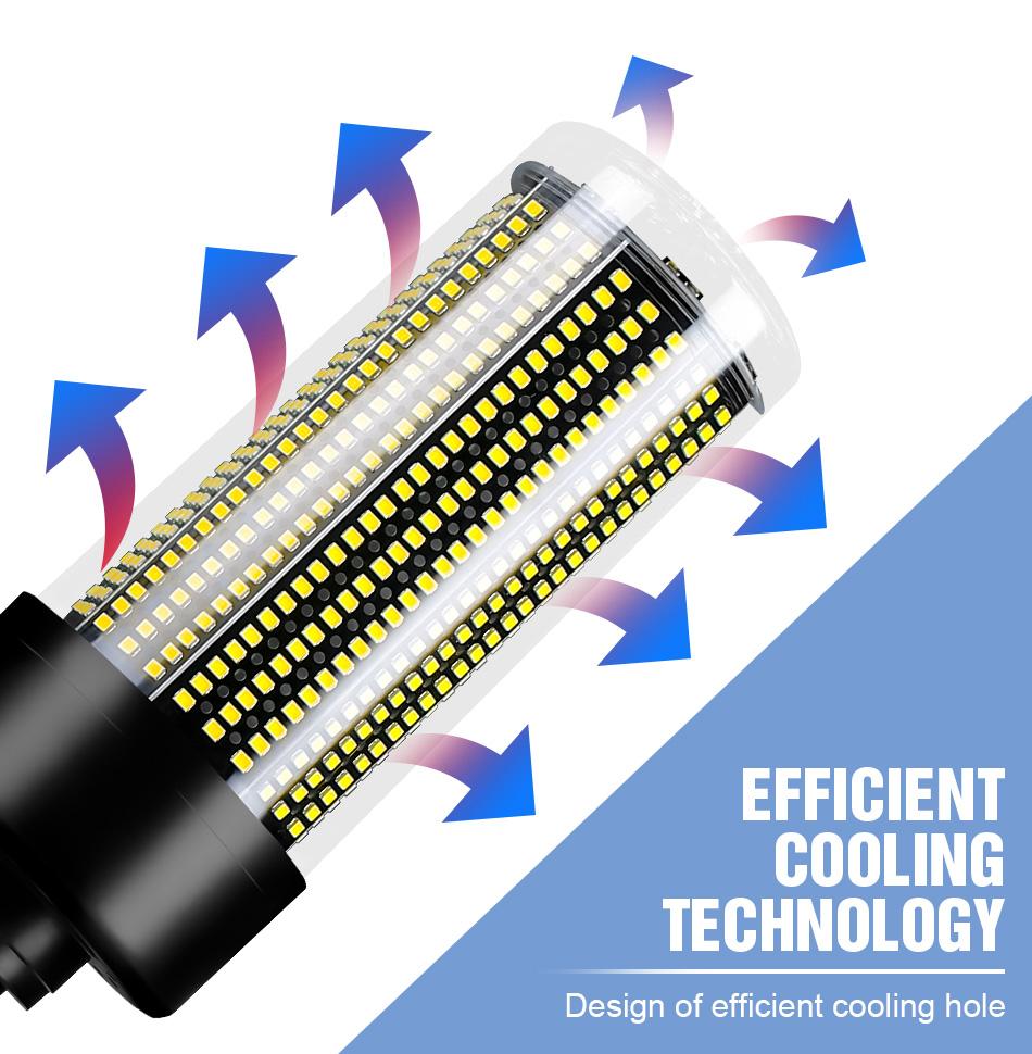 120W LED Corn Light E39+E27 Threaded Recessed Bulb with Protective Cover AC100~277V Indoor Warehouse Factory Bright Energy Saving Candle Lamp 100W Living Room Study Storageroom Basement Garage No Flicker Eye Protection Safety Commercial Lighting 220V/110V