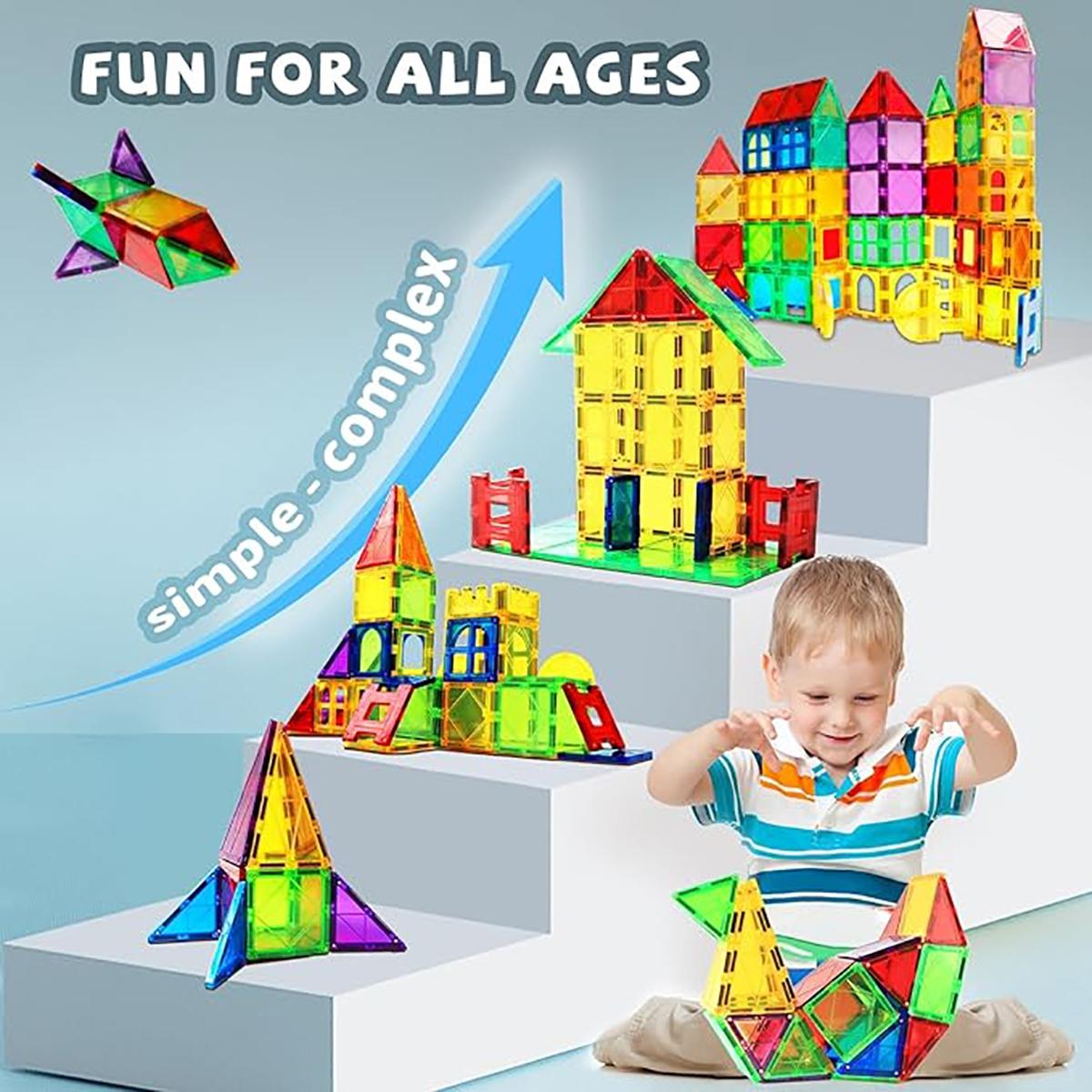 Magnetic Building Blocks Toy Set, Magnetic Tiles Stacking, Stackable Construction & Puzzle Pieces, Small Size Creative Playset, Magnetic Building Cubes, Magnetized Construction Set, Perfect Christmas/new Year Gift