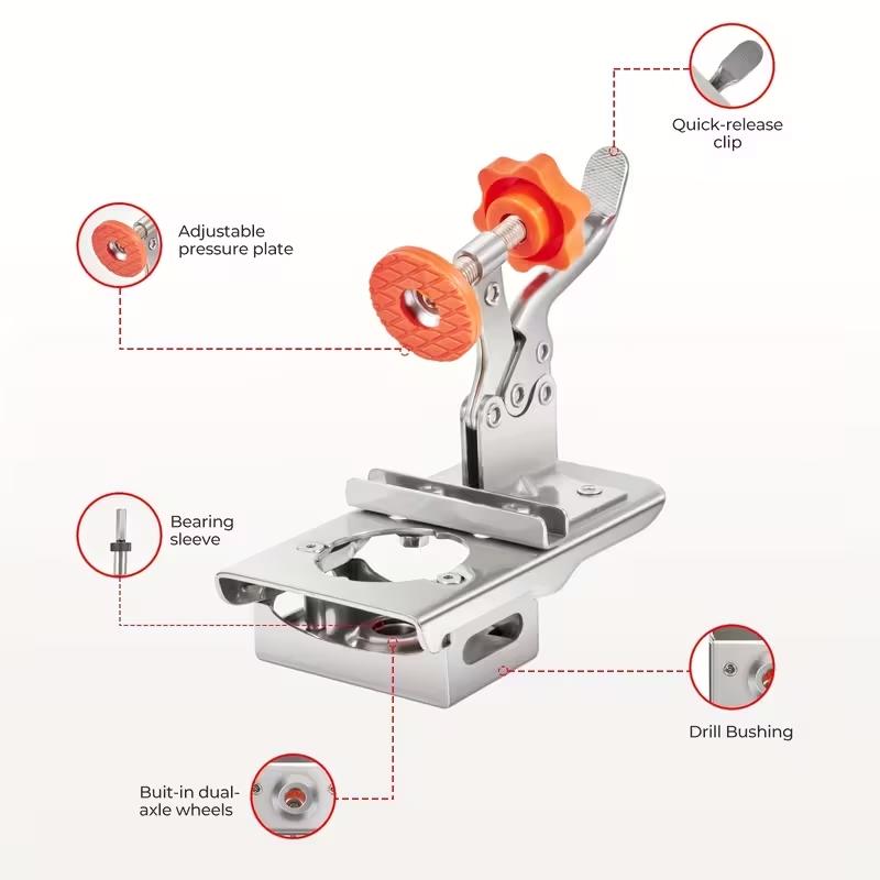 Stainless Steel Hinge Locator Drill Bit Set, Quick-Release Design & Precision Drilling Guide for Cabinets/kitchens/furniture