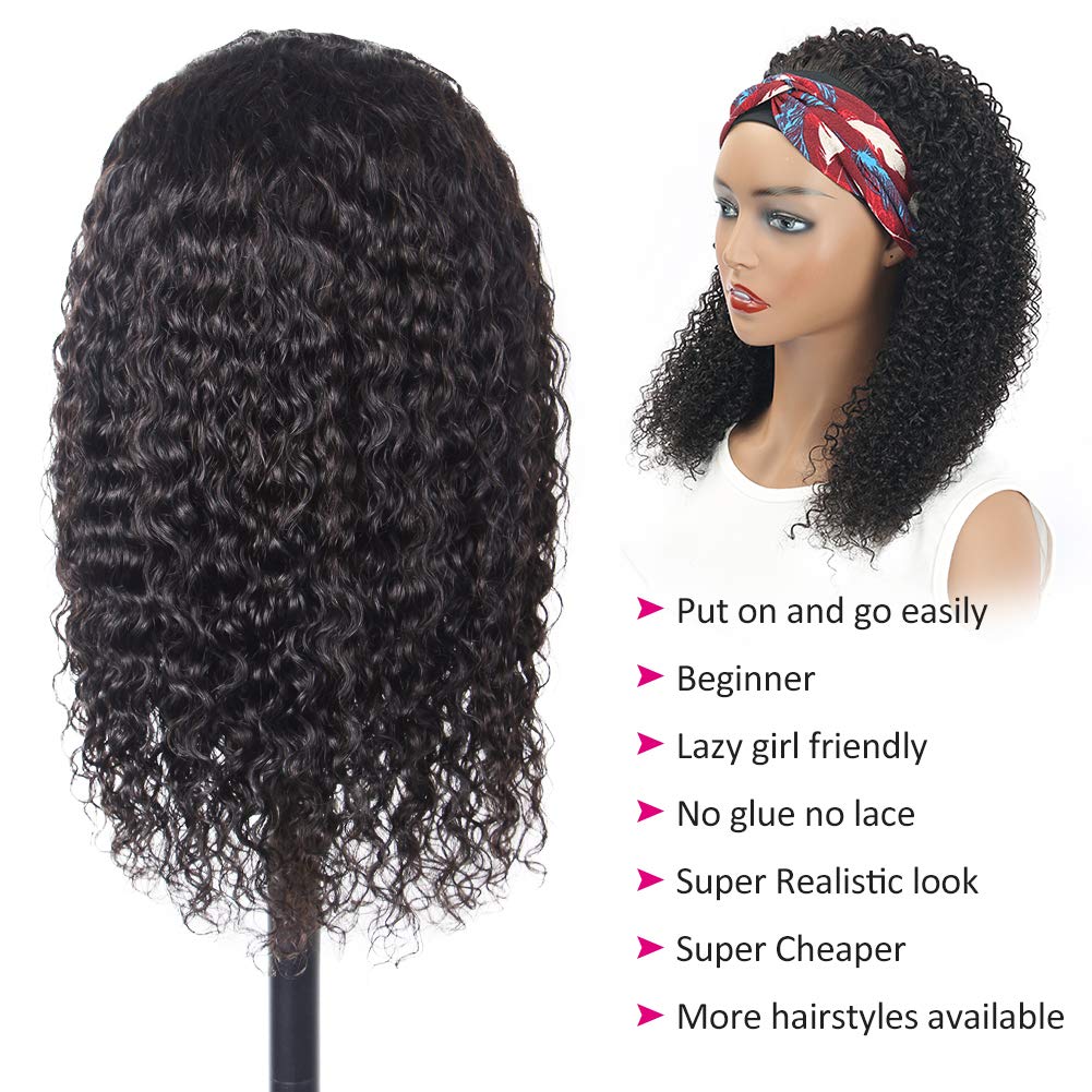 Bling Hair VIP Kinky Curly Headband wig Human Hair No Gel Kinky Curly Headband Wigs for Black Women 180 Density None Lace Front Wigs Human Hair #headbandwig #TikTokShopHolidayHaul